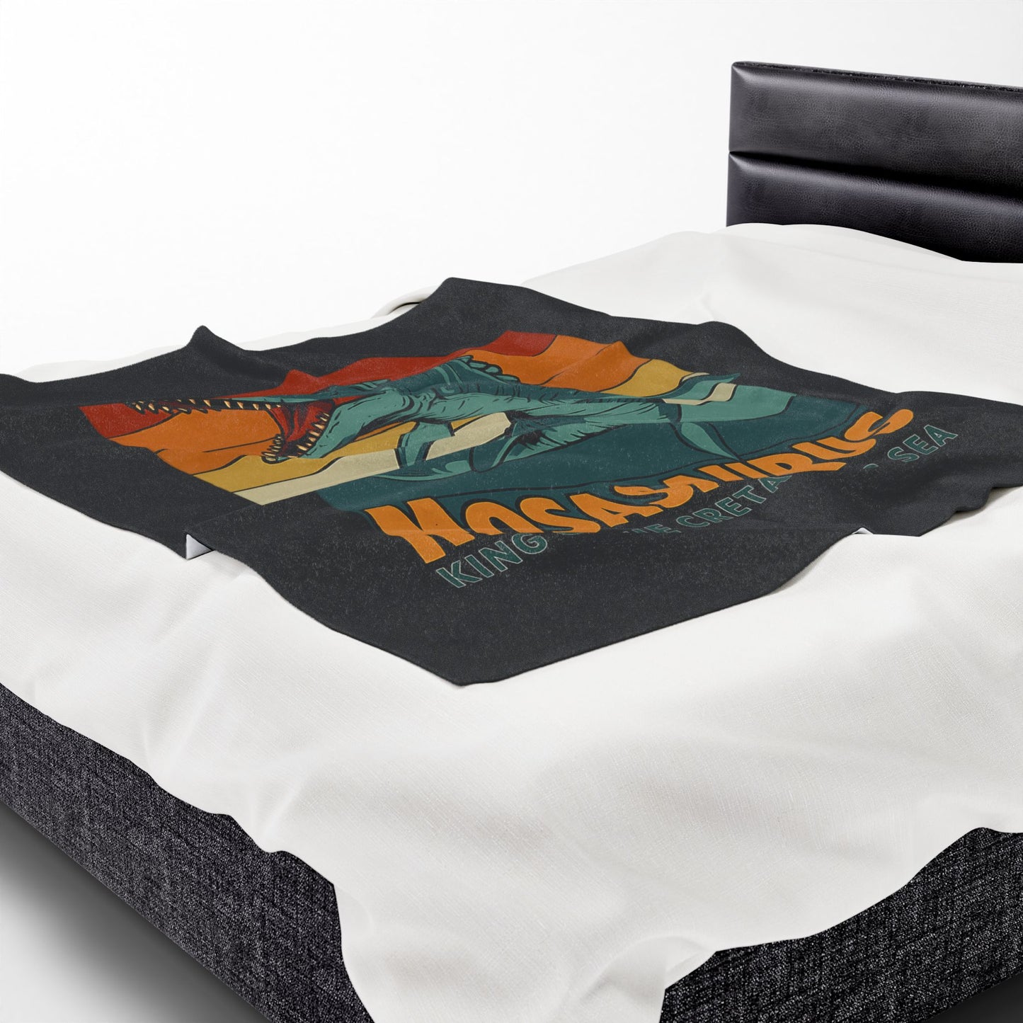 Mosasaurus Dinosaur Blanket - 100% Polyester Fleece Throw, Retro Sea Monster Bedding, Dinosaur Gift for Kids and Adults, Cozy Bed Decor