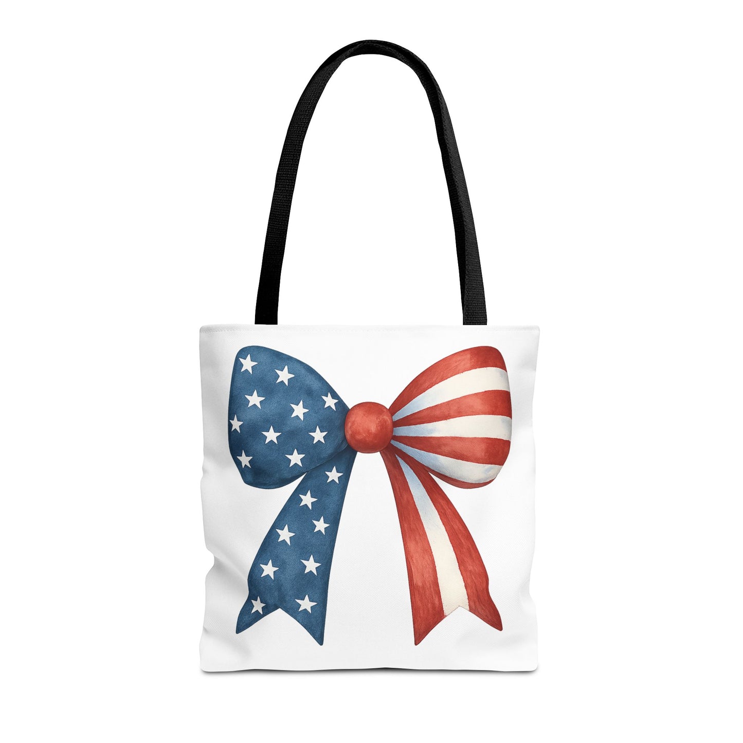 Patriotic Bow Tote Bag | 4th of July Reusable Bag | American Flag Tote | USA Stars Stripes Bag | Independence Day Gift | USA Market Bag