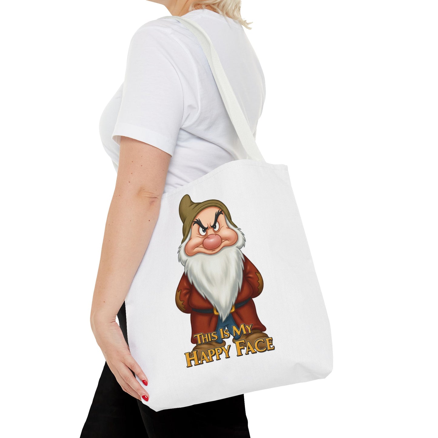 Grumpy Dwarf Tote Bag - "This Is My Happy Face"