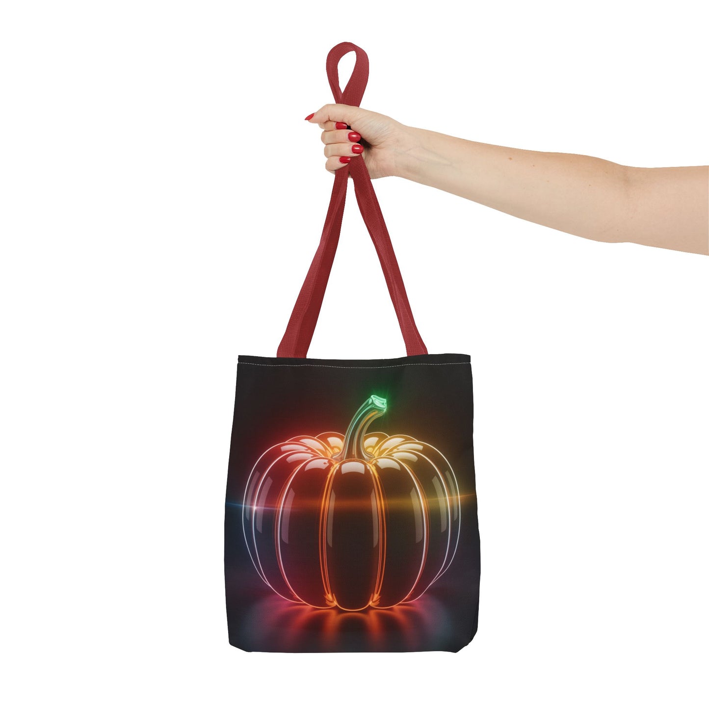 Neon Pumpkin Tote Bag, Glowing Halloween Bag, Modern Fall Tote, Pumpkin Aesthetic Accessory, Trick Or Treat Bag, Spooky Season Gift