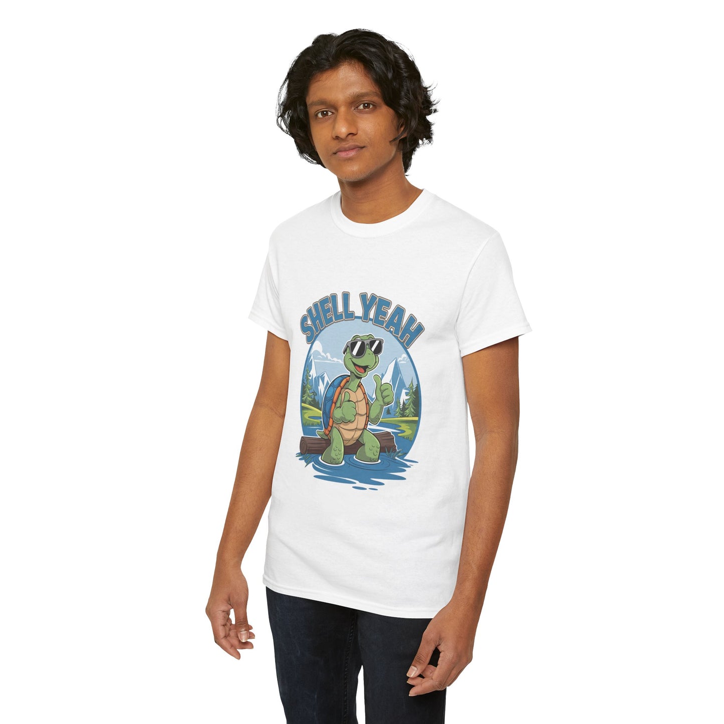 SHELL YEAH Turtle T-Shirt | Funny Cute Turtle Nature Graphic Tee | Handmade Animal Lover Gift | Eco Outdoor Adventure Shirt