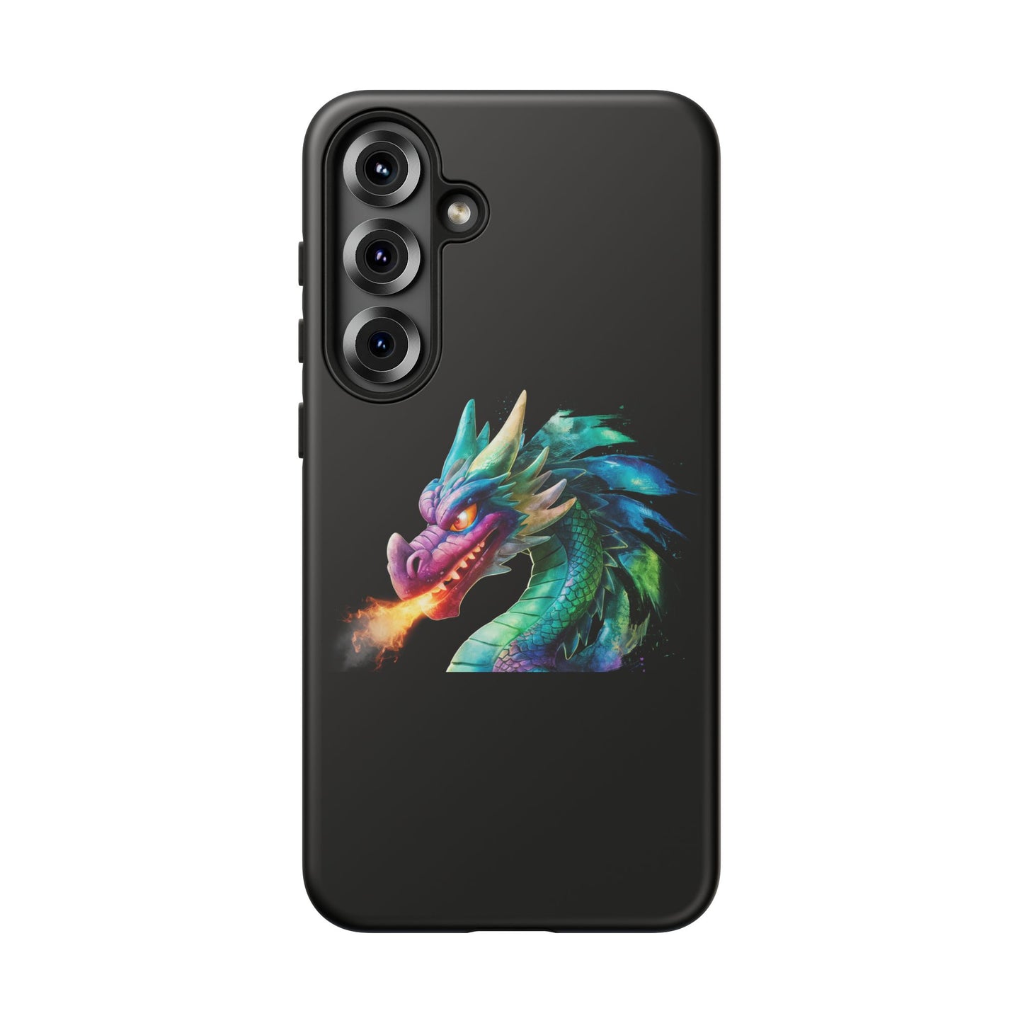 Fire-Breathing Dragon Samsung Case - Tough Fantasy Art Cover - Dark Academia Aesthetic Geek Gift for Galaxy S23/S24/S25/Ultra