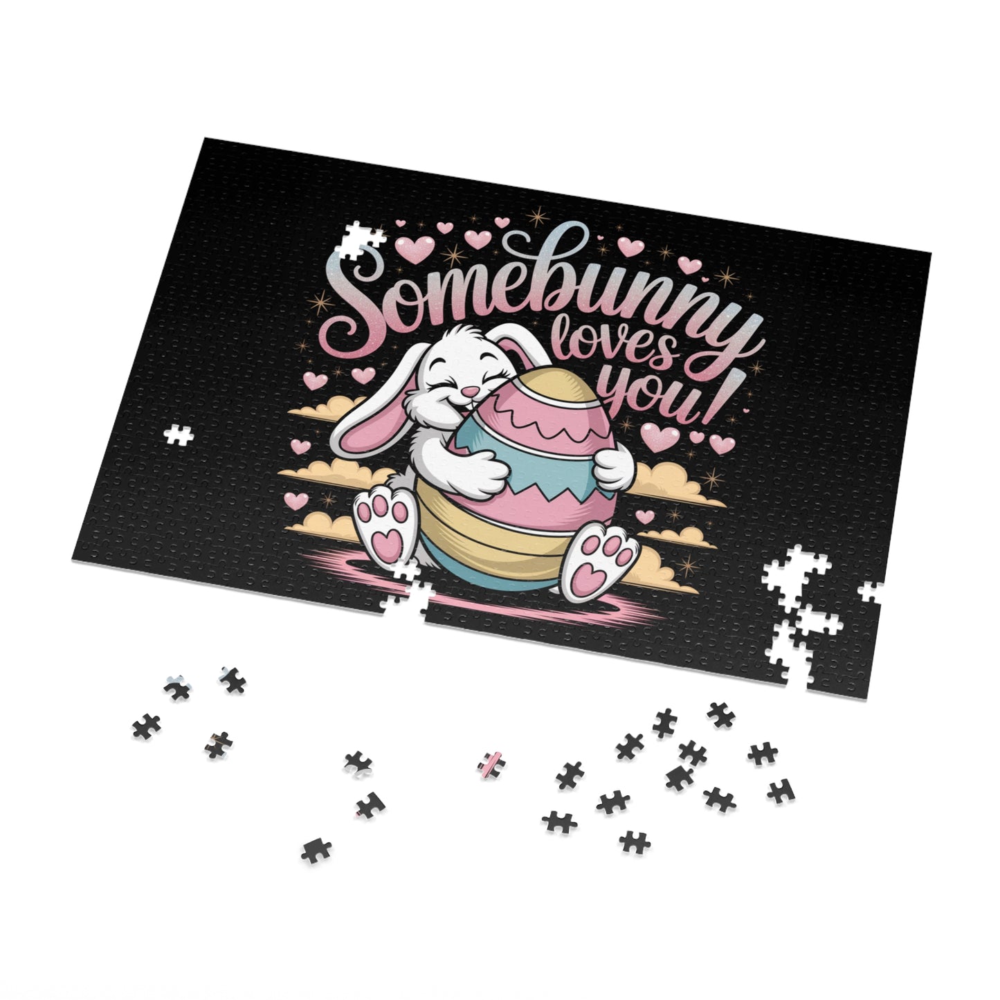 Jigsaw Puzzle Easter Bunny Somebunny Loves You Puzzle Easter Bunny Game Easter Puzzle