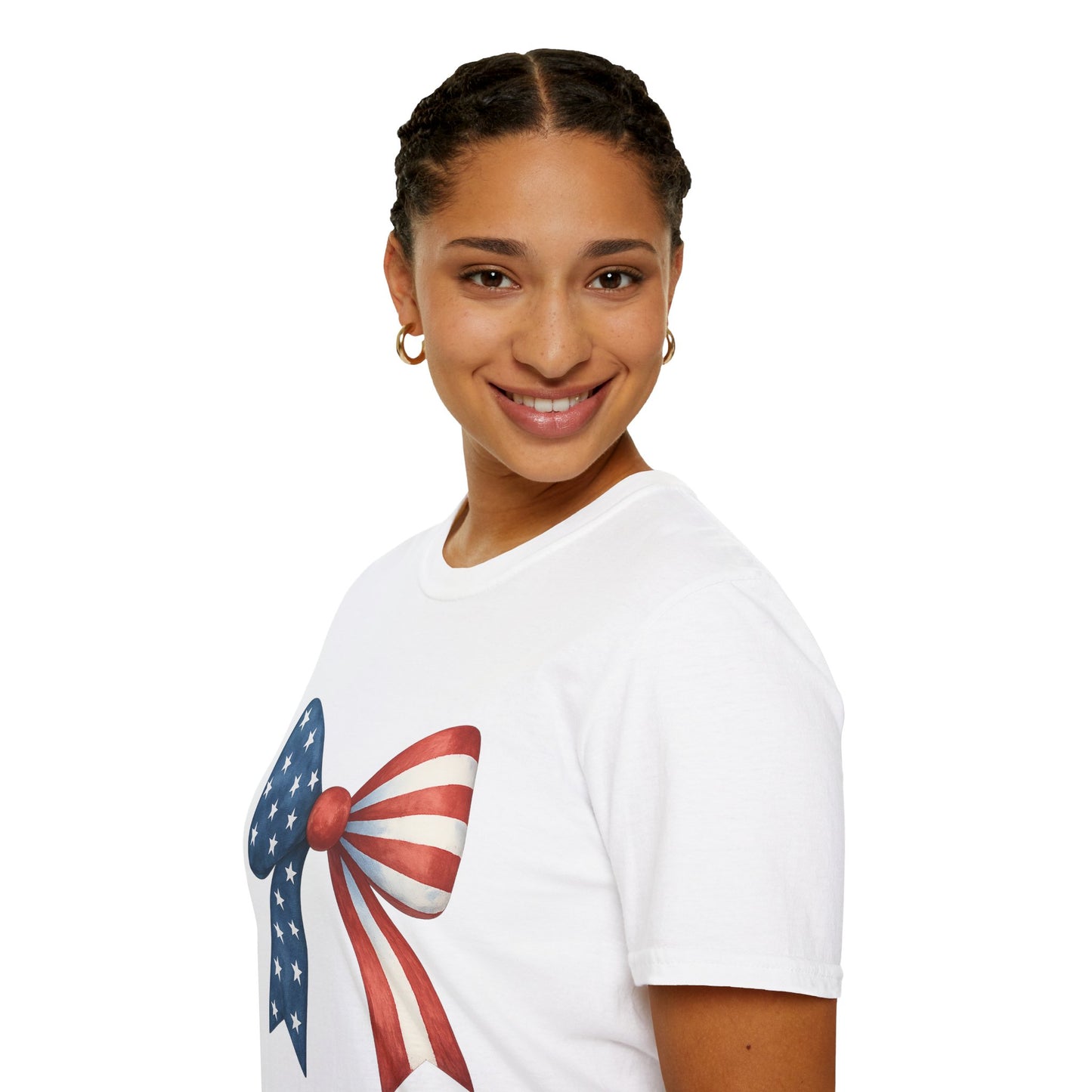 Patriotic Bow USA T-Shirt | 4th of July Shirt | American Flag Bow Tee | Independence Day Shirt | July 4th Graphic Tee | USA Pride Shirt