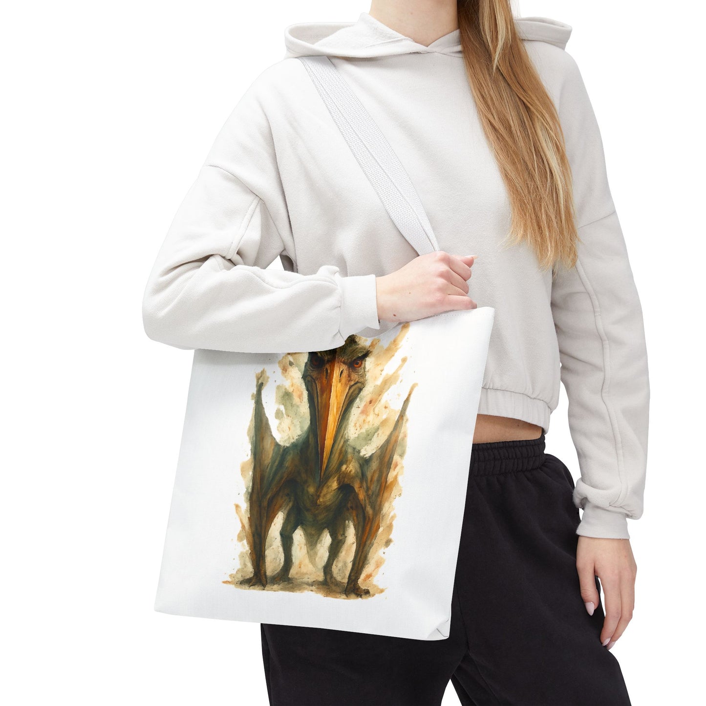 Quetzalcoatlus Tote Bag | Dinosaur Art Canvas Shopper | Prehistoric Pterosaur Gift for Dino Lovers | Eco-friendly Reusable Bag Jurassic Tote