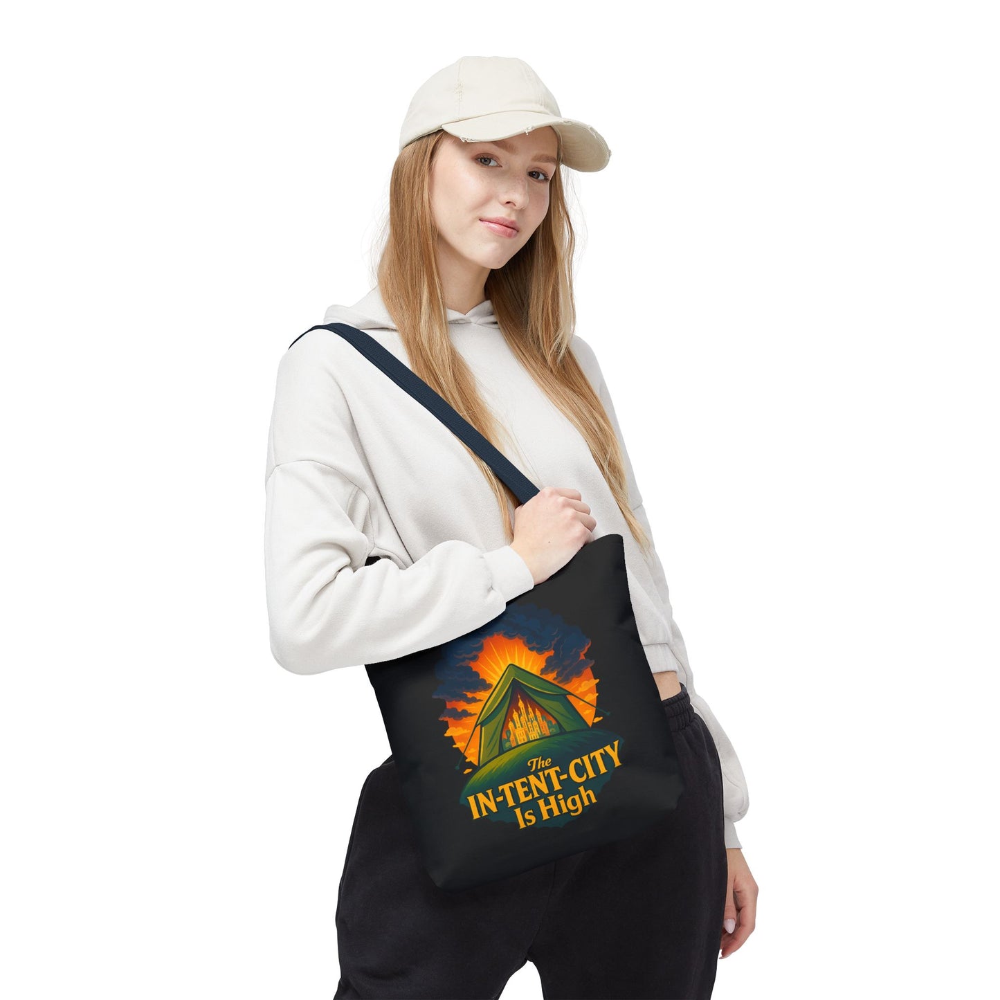 City Tent Tote Bag, The In-Tent-City Is High Funny Bag Intensity Tote Everyday Carry