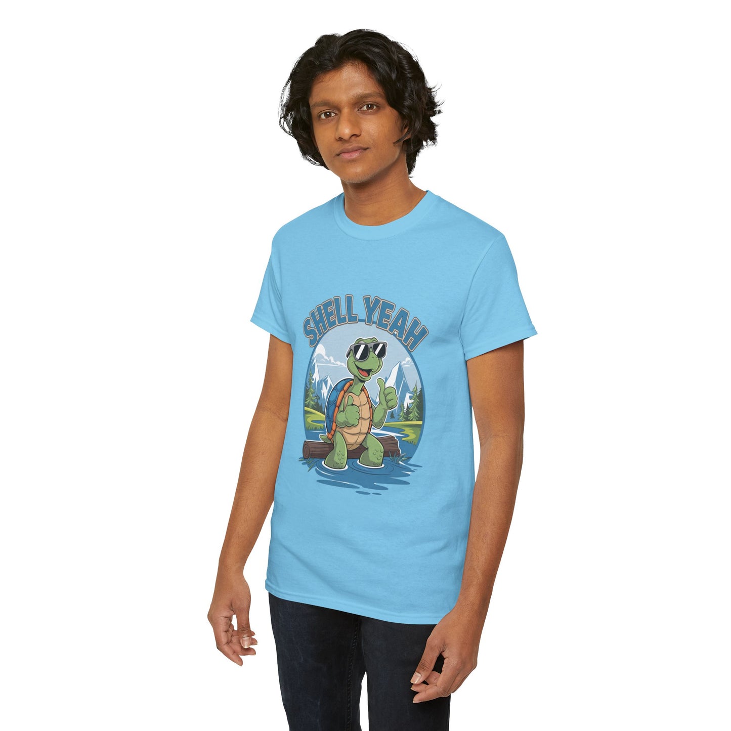 SHELL YEAH Turtle T-Shirt | Funny Cute Turtle Nature Graphic Tee | Handmade Animal Lover Gift | Eco Outdoor Adventure Shirt