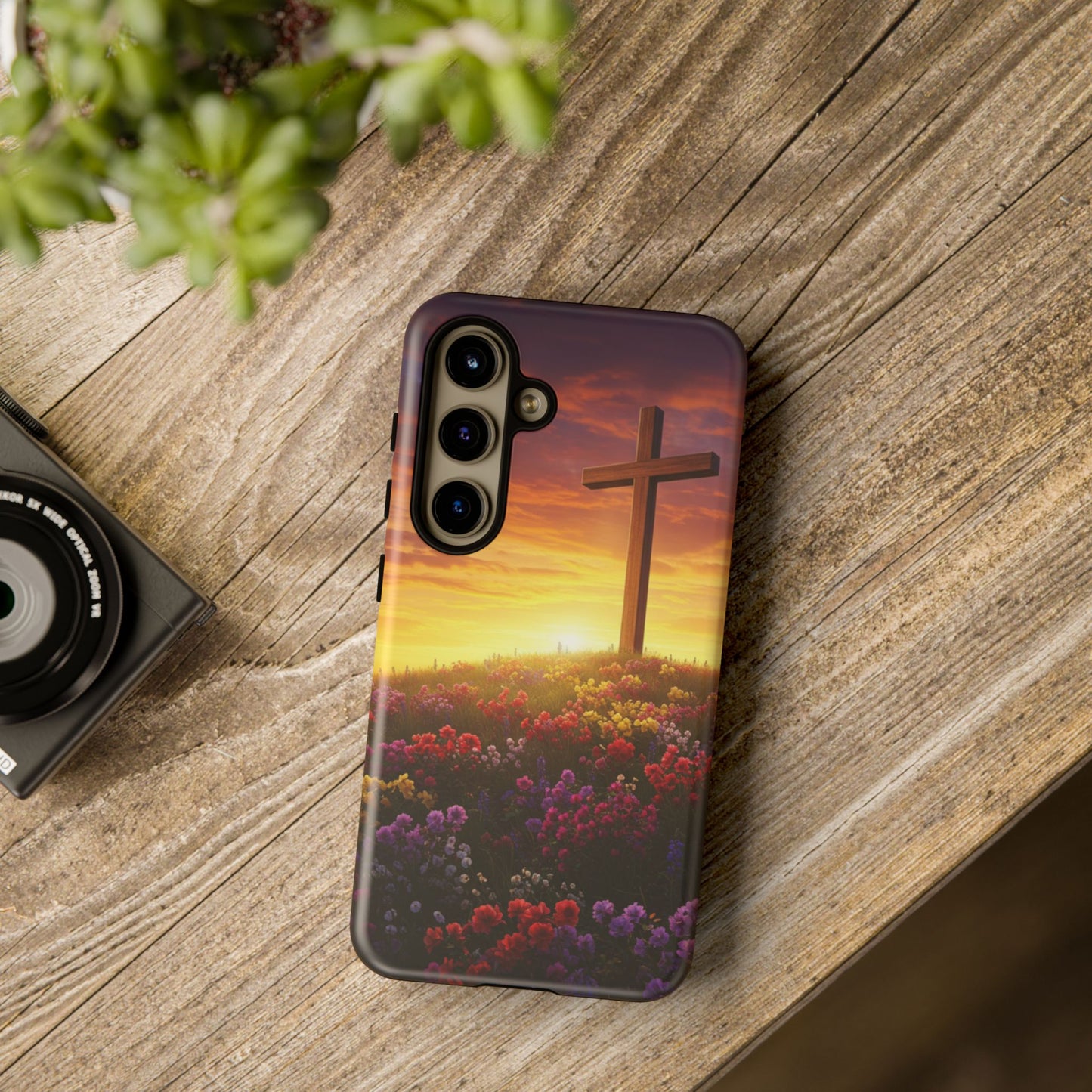 Samsung Phone Case Cross on a Hill Painting Christian Phone Case Cross Samsung Case