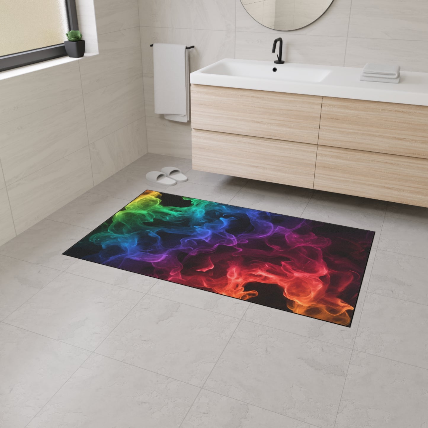 Floor Mat - Colorful Smoke Design