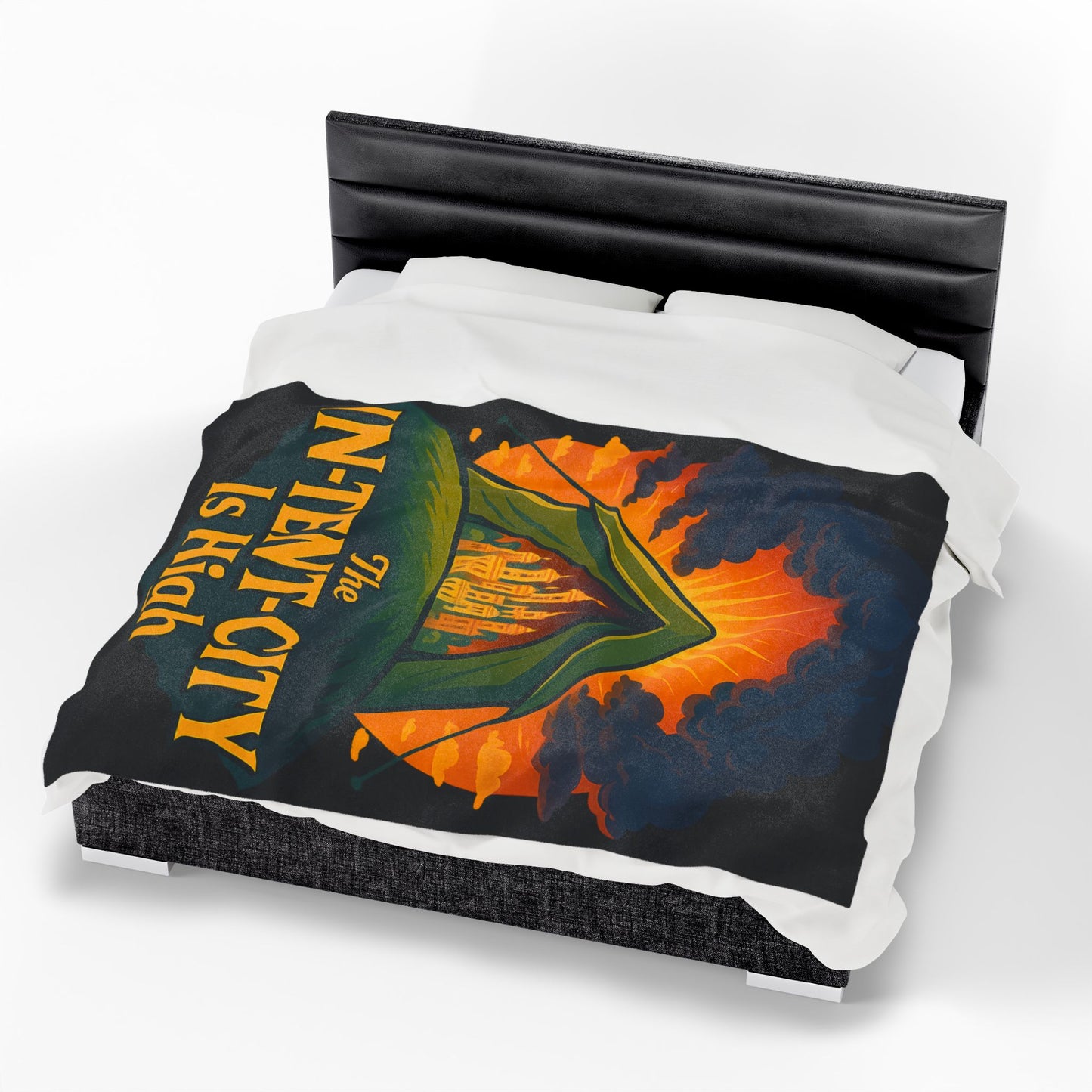 Plush Blanket - The In-Tent-City is High Intensity Throw Decor Funny Blanket