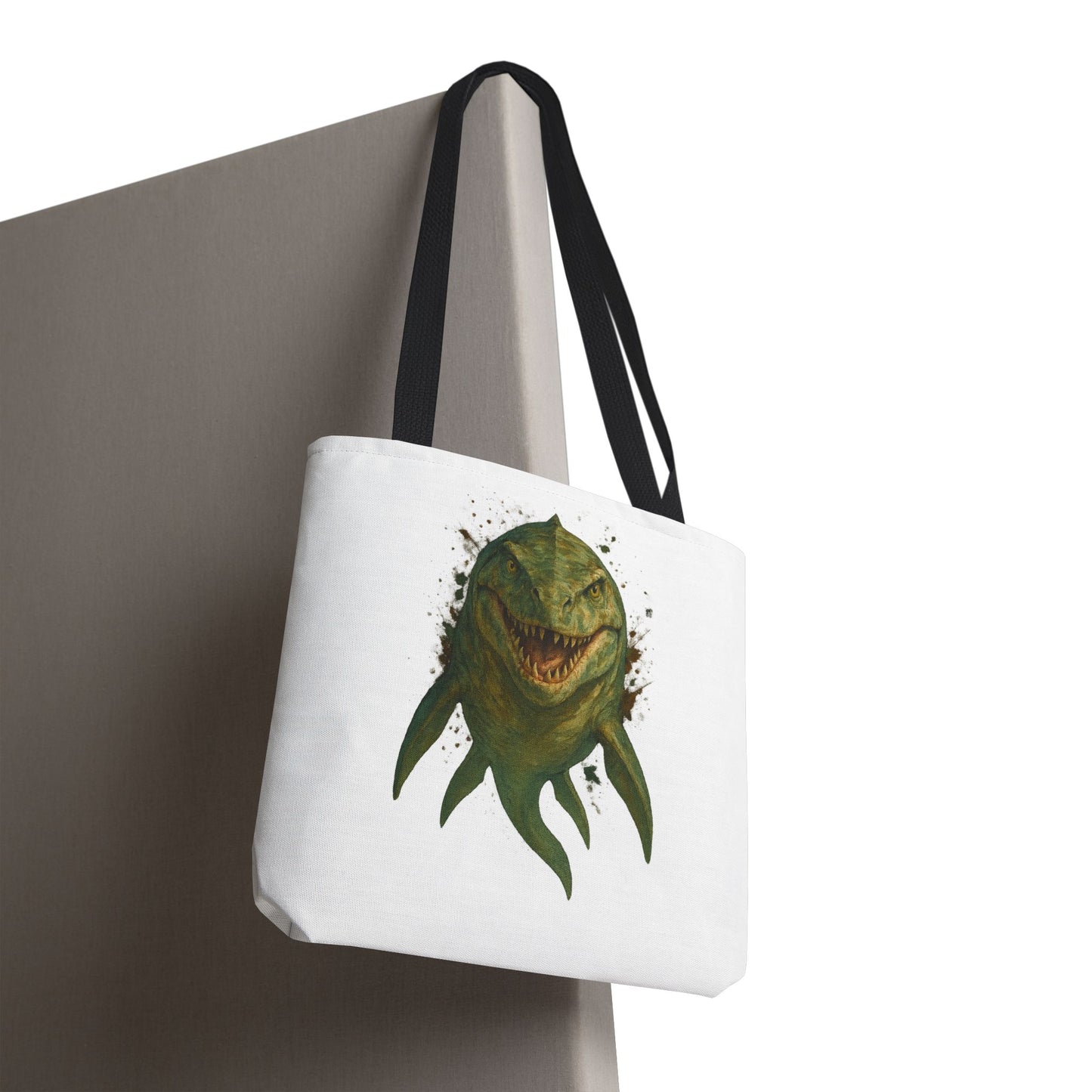 Watercolor Mosasaurus Tote Bag - Prehistoric Sea Monster Art, Dinosaur Ocean Reptile Gift, Eco Canvas Bag for Dino and Marine Fans