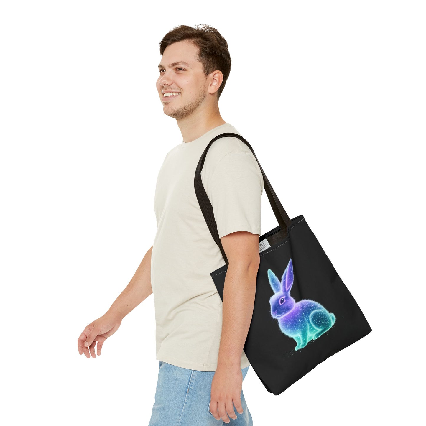 Bioluminescent Easter Bunny Tote Bag Easter Bag Easter Tote Reusable Shopping Bag