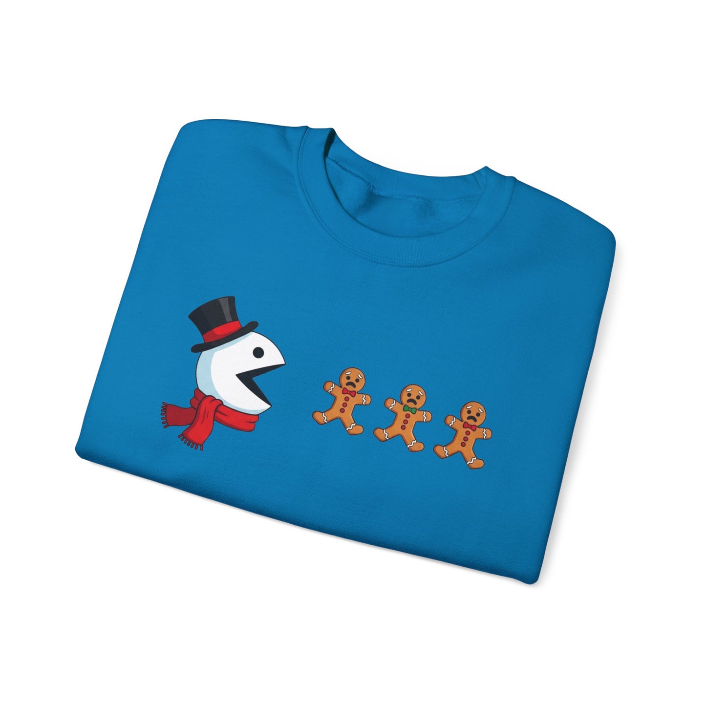 Funny Snowman And Gingerbread Sweatshirt, Cute Christmas Crewneck, Holiday Winter Sweater, Festive Graphic Pullover For Men And Women