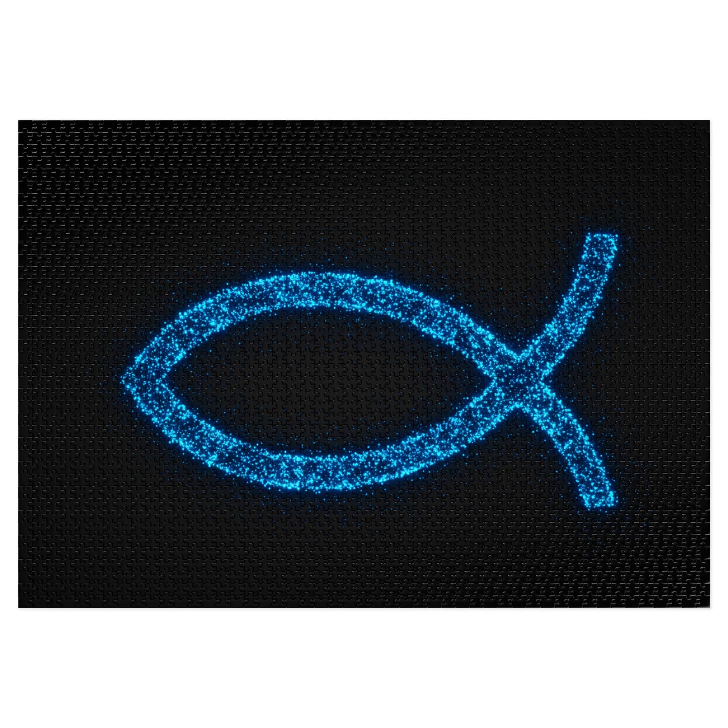 Glowing Fish Symbol Jigsaw Puzzle with Tin – Perfect Gift for Puzzle Lovers and Religious Celebrations