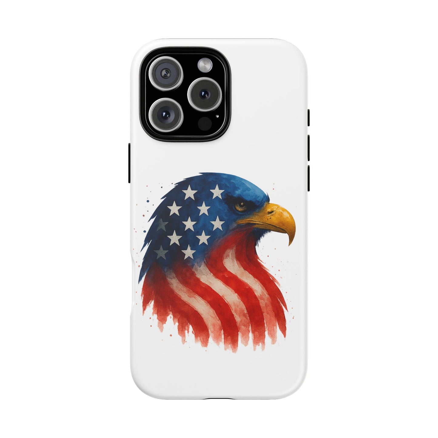 Patriotic Eagle iPhone Case - USA Flag Tough Cover, Dual-Layer Rugged Protection, 4th of July and Veteran Gift