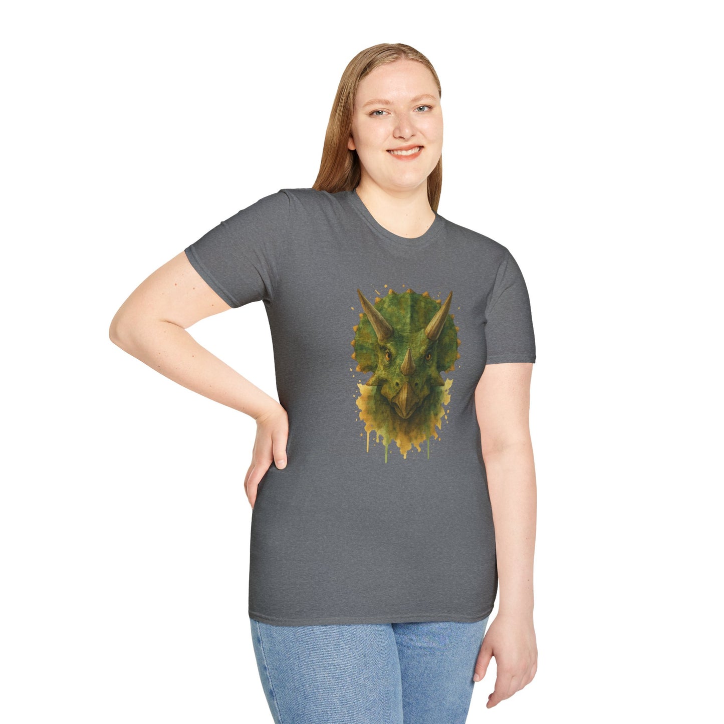 Watercolor Triceratops Dinosaur Shirt | Prehistoric Dino Tee for Women Men and Kids | Unique Gift, Nature Lover T-Shirt