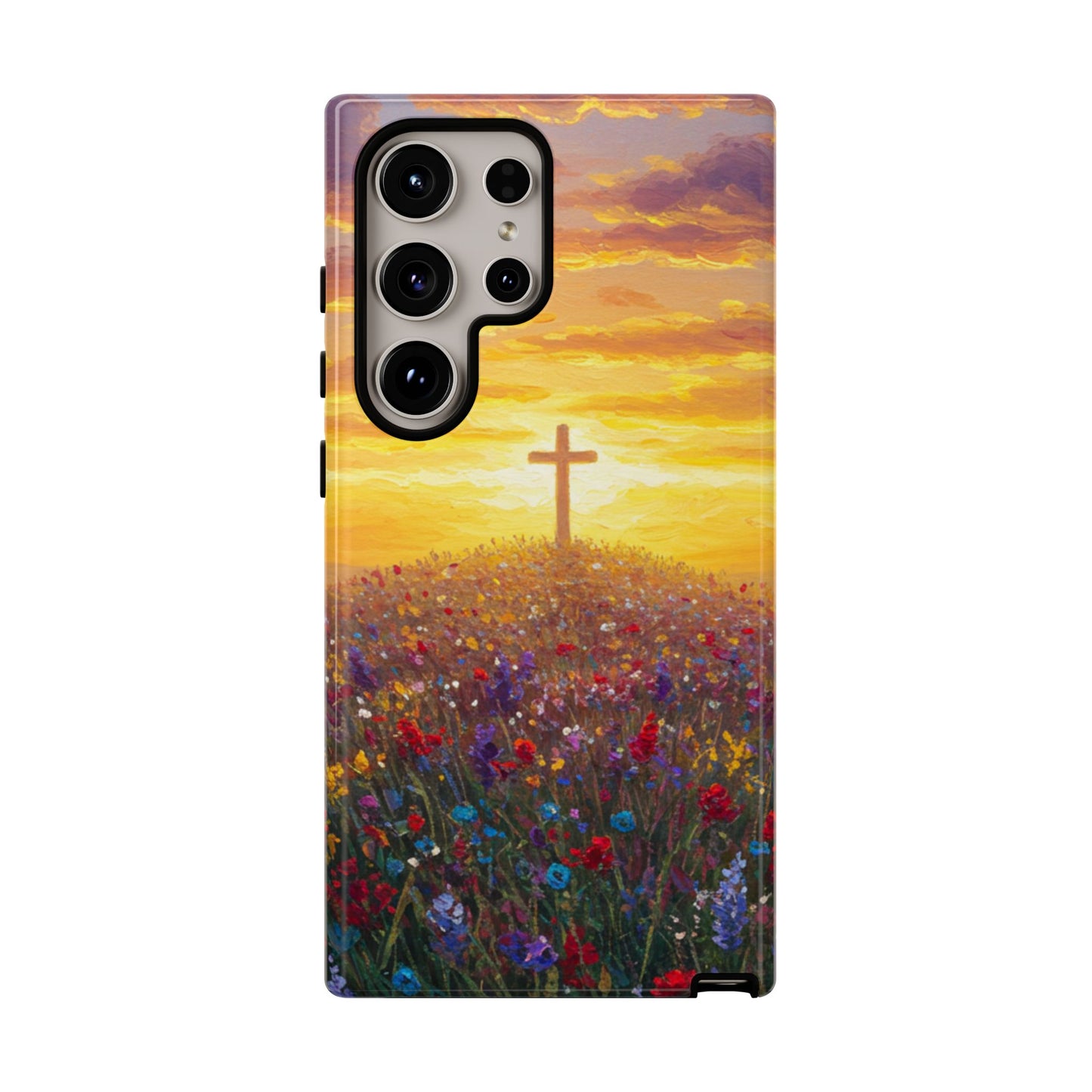 Samsung Phone Case - Monet Style Cross Christian Phone Case Spiritual Case Inspirational Samsung Case