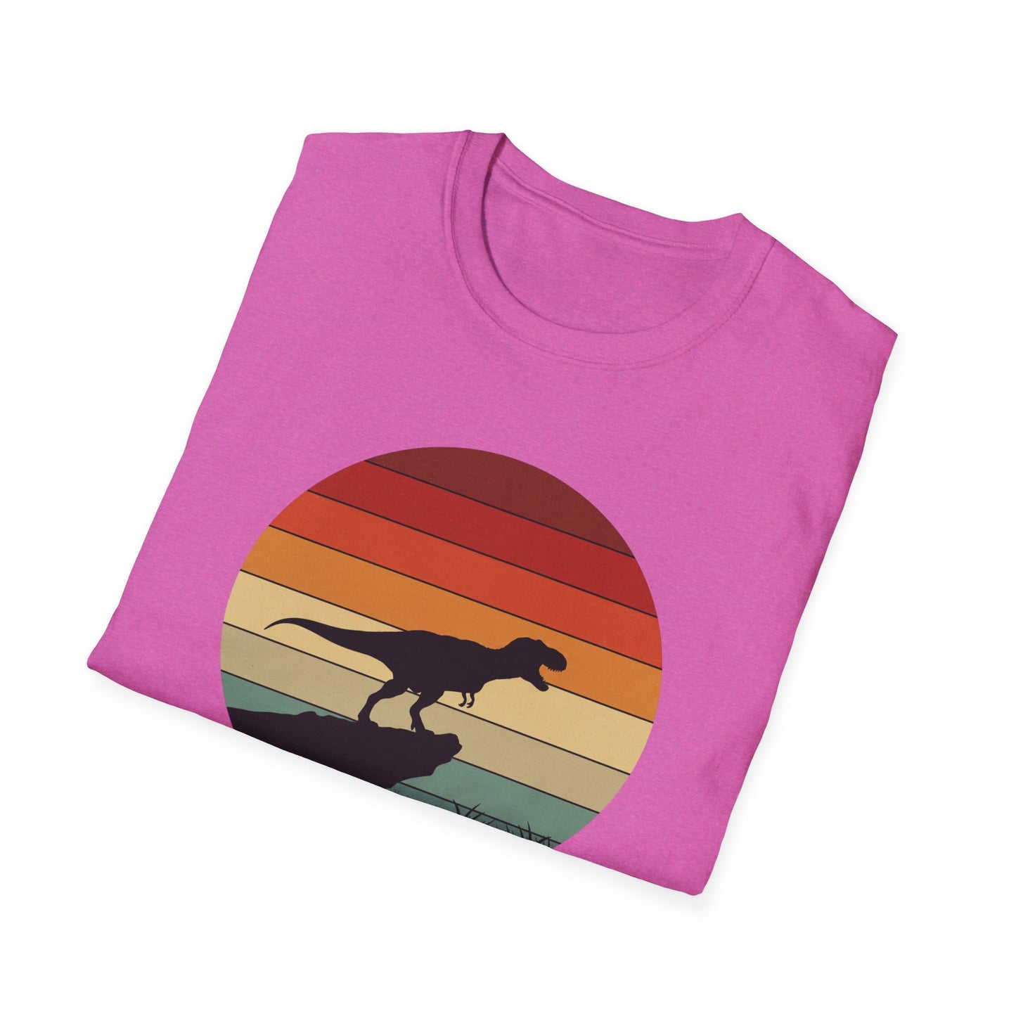 Retro T-Rex Dinosaur Shirt for Men Women - Vintage Sunset Graphic Tee - Unisex Jurassic Gift Idea Funny Casual Dino T-Shirt
