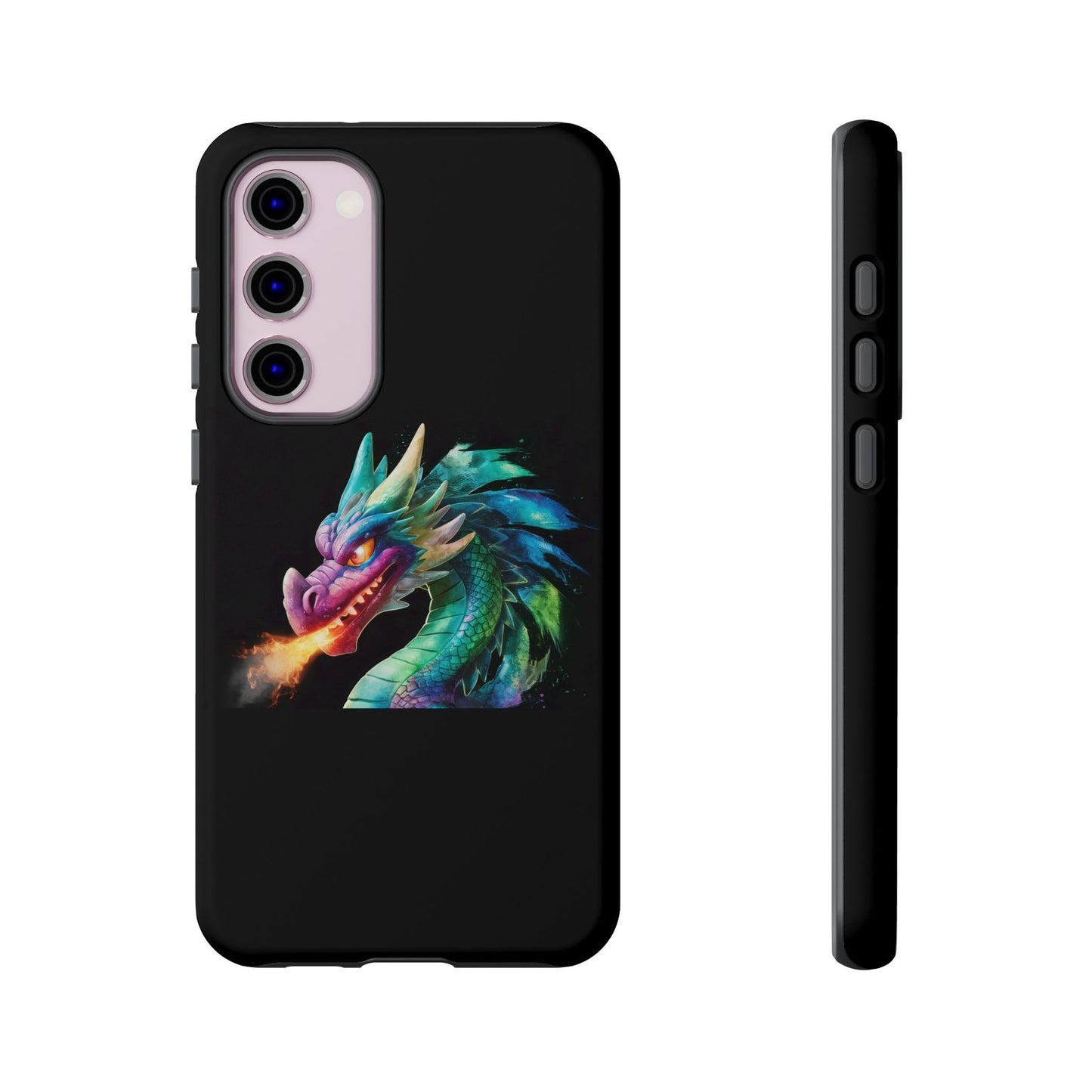 Fire-Breathing Dragon Samsung Case - Tough Fantasy Art Cover - Dark Academia Aesthetic Geek Gift for Galaxy S23/S24/S25/Ultra