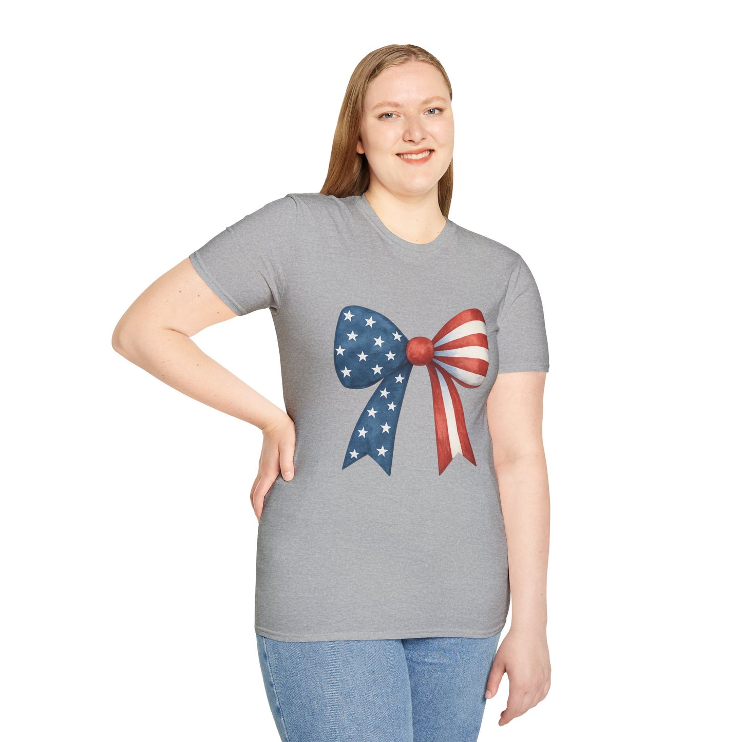 Patriotic Bow USA T-Shirt | 4th of July Shirt | American Flag Bow Tee | Independence Day Shirt | July 4th Graphic Tee | USA Pride Shirt