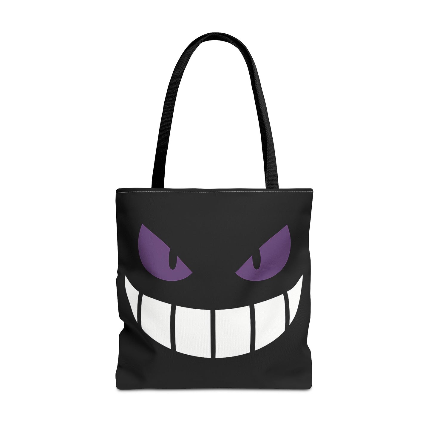 Evil Grin Tote Bag, Spooky Purple Eyes Reusable Shopping Bag, Creepy Cute Halloween Tote, Gothic Horror Canvas Bag, Gamer Room Accessory