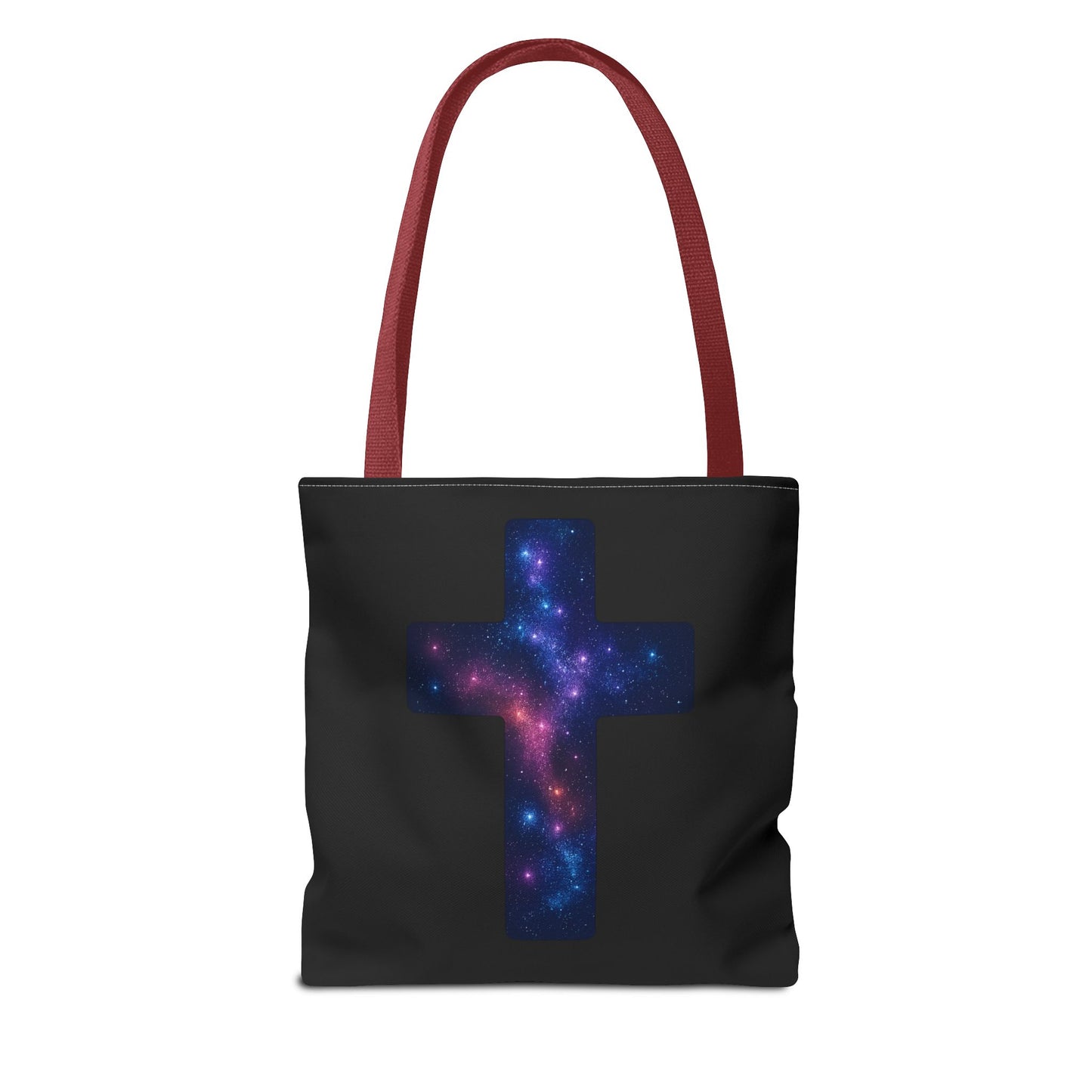 Galaxy Cross Tote Bag – Christian Faith Bag, Inspirational Reusable Shopper, Spiritual Gift for Women & Men, Religious Church Bag