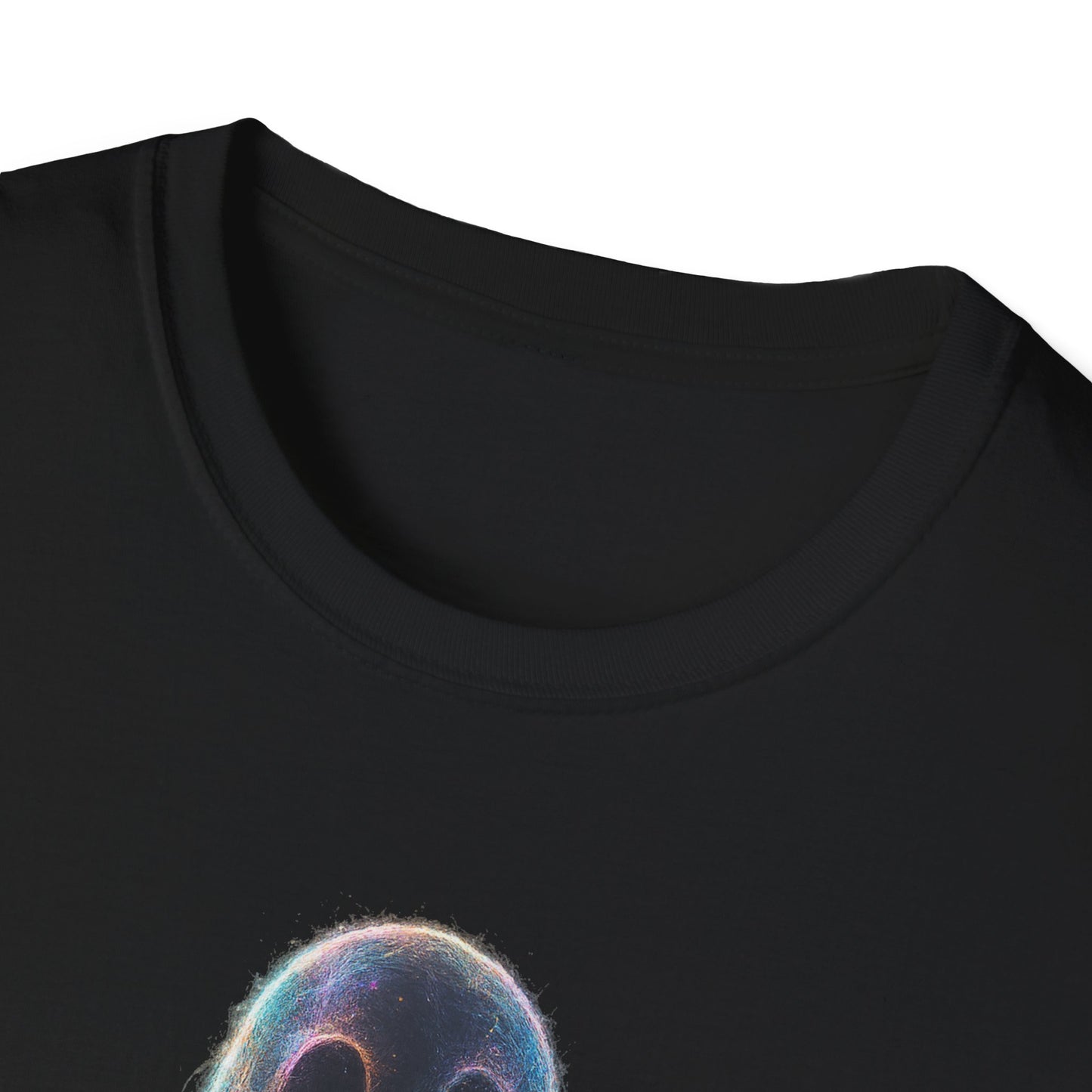 Ethereal Neon Ghost Tee - Iridescent Ghost Graphic T-Shirt, Spooky Aesthetic Halloween Shirt, Vibrant Vaporwave Ghost Tee for Fall