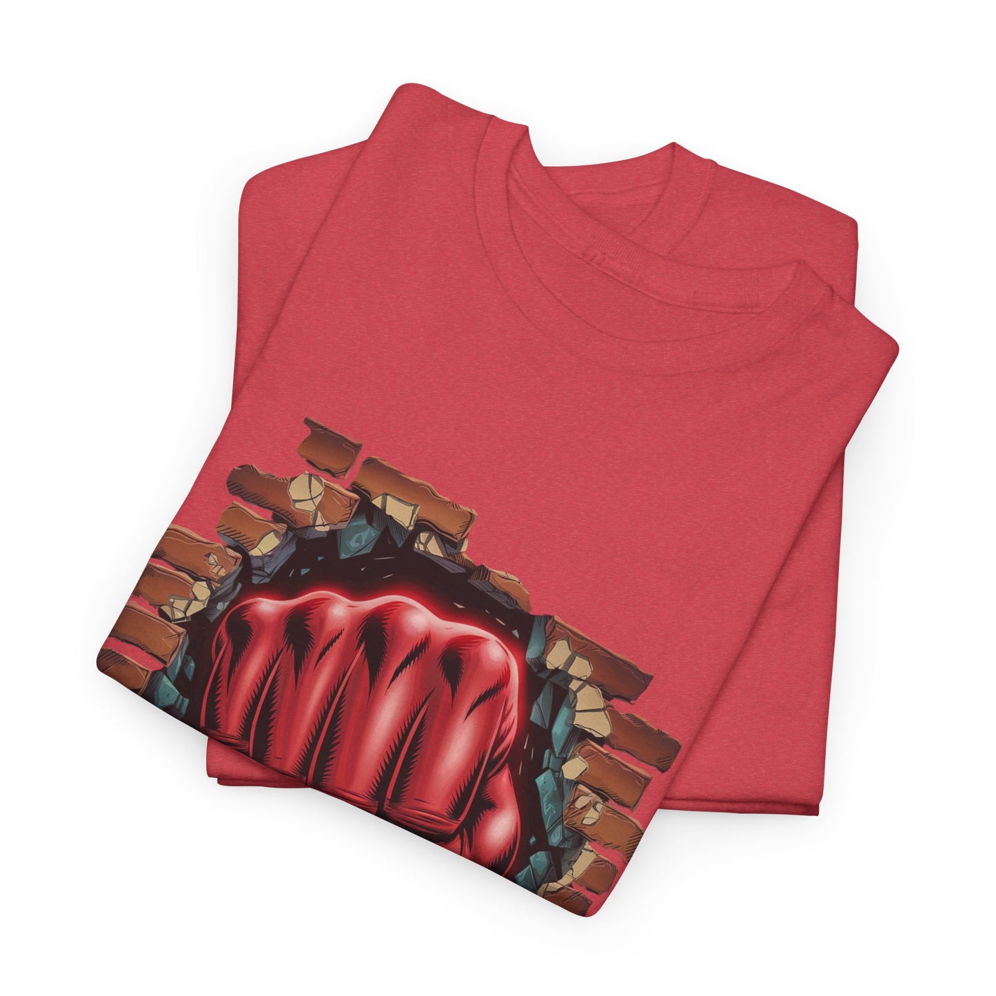 Impact Fist Graphic T-Shirt – Punch Through Brick Wall Design | Bold Streetwear Tee for Fighters, Gym & Edge-Lovers