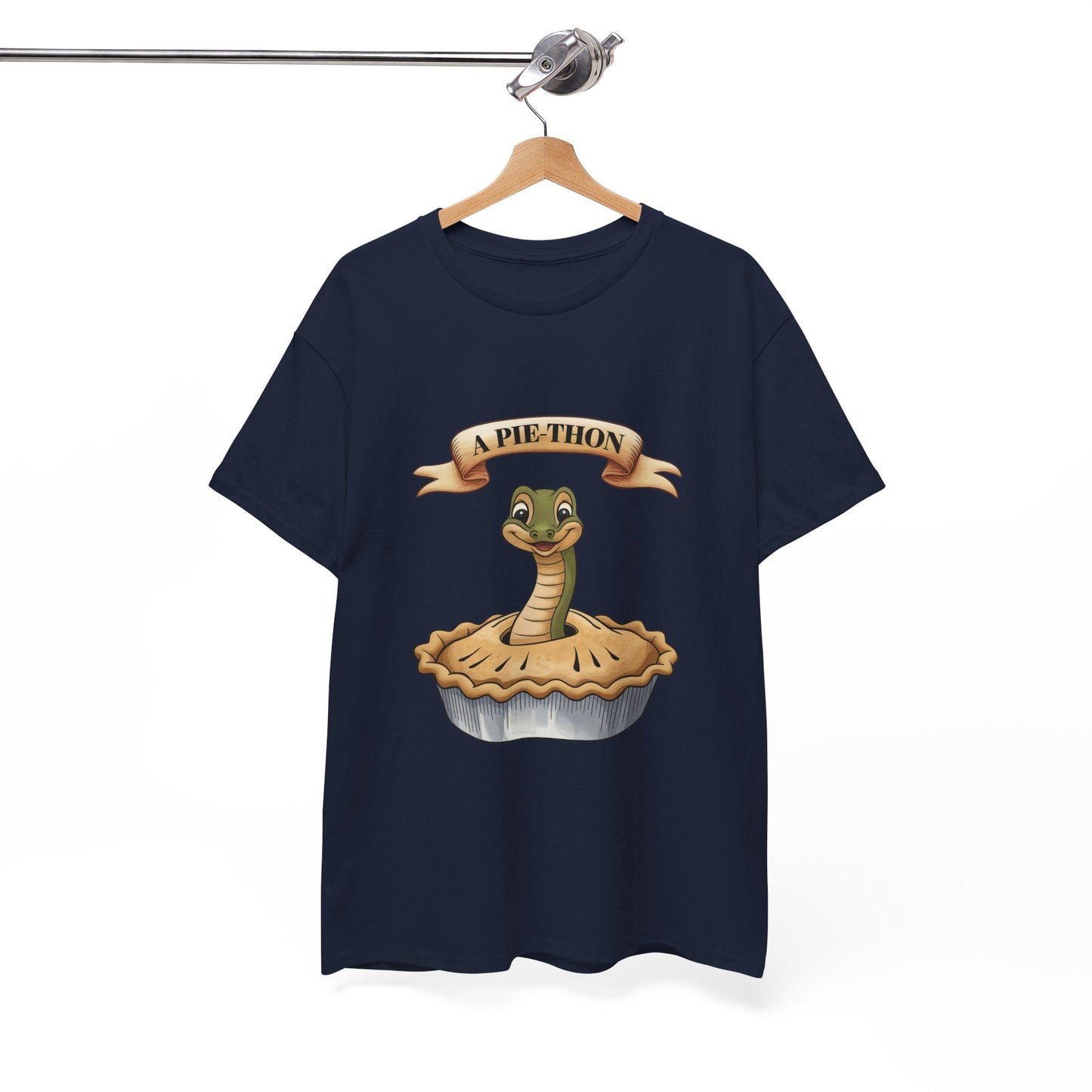 A Pie-Thon Funny Snake Pun Shirt – Cute Animal Joke T-Shirt – Quirky Graphic Tee for Pun Lovers, Reptile Fans, and Unique Gift Ideas