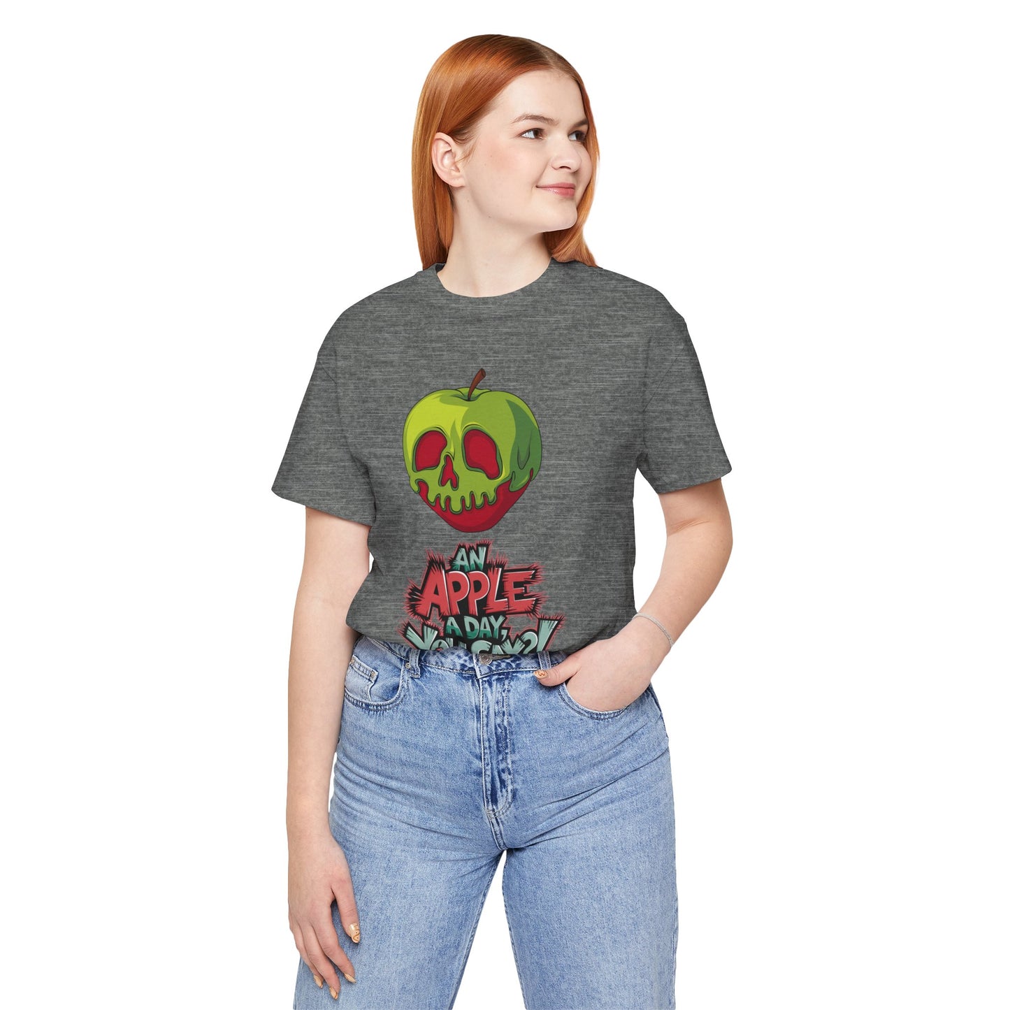 Funny Apple Skull Shirt – An Apple A Day You Say? – Grunge Fruit Tee – Y2K Nostalgia T‑Shirt – Gift for Fruit Lovers