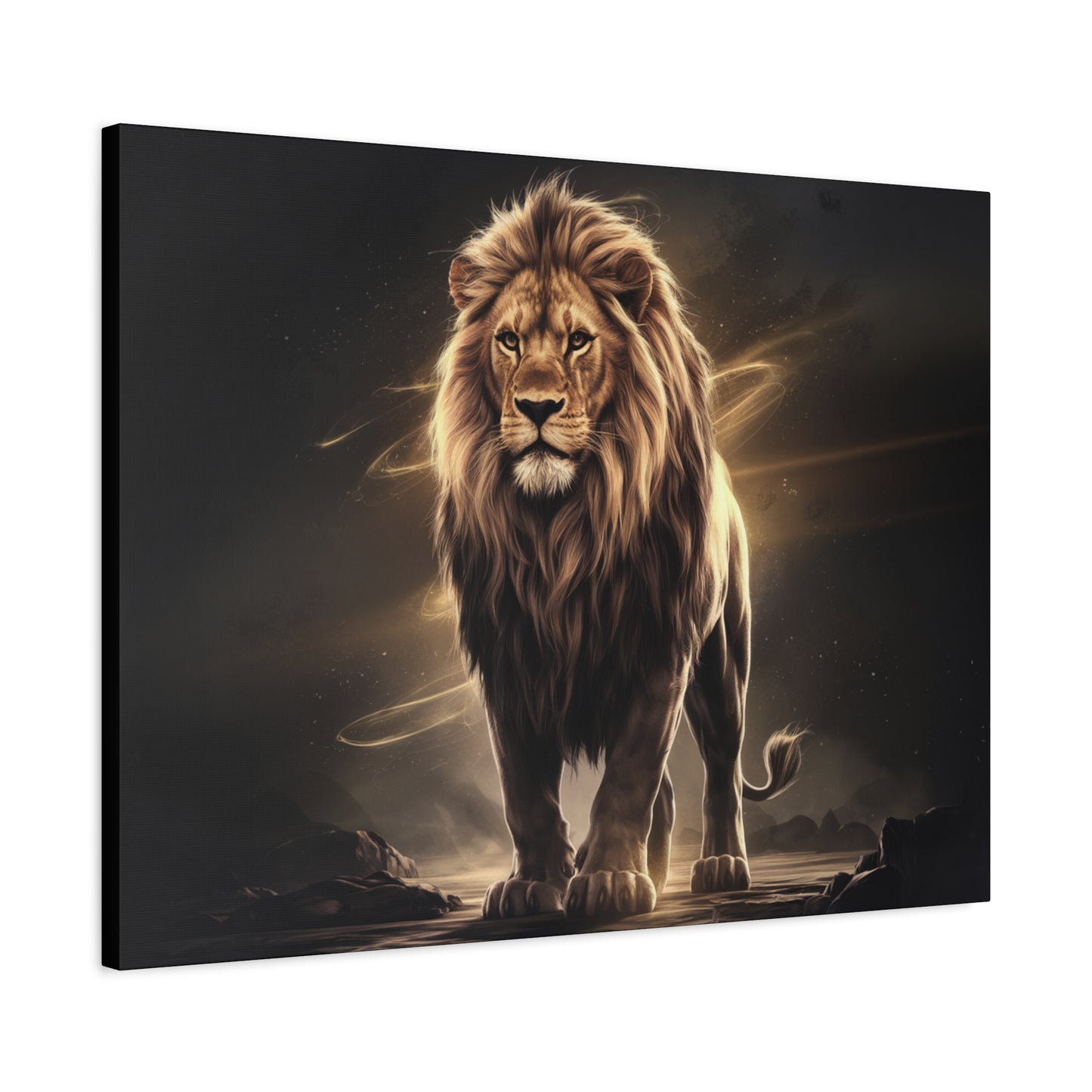 Canvas Print Lion Art Golden Hues