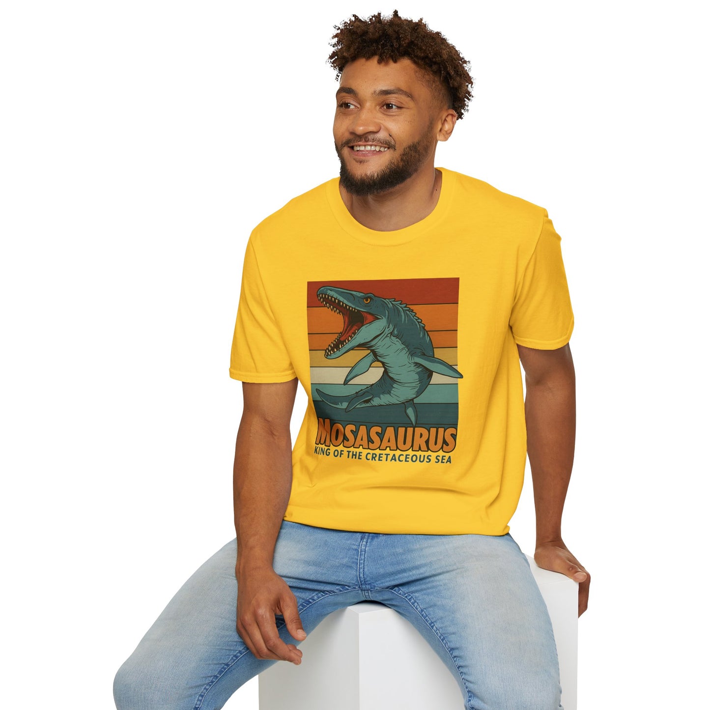 Retro Mosasaurus T-Shirt - Cretaceous Sea Monster Graphic Tee, Dinosaur Lover Gift, Paleontology Birthday, Soft Unisex Jurassic Cotton
