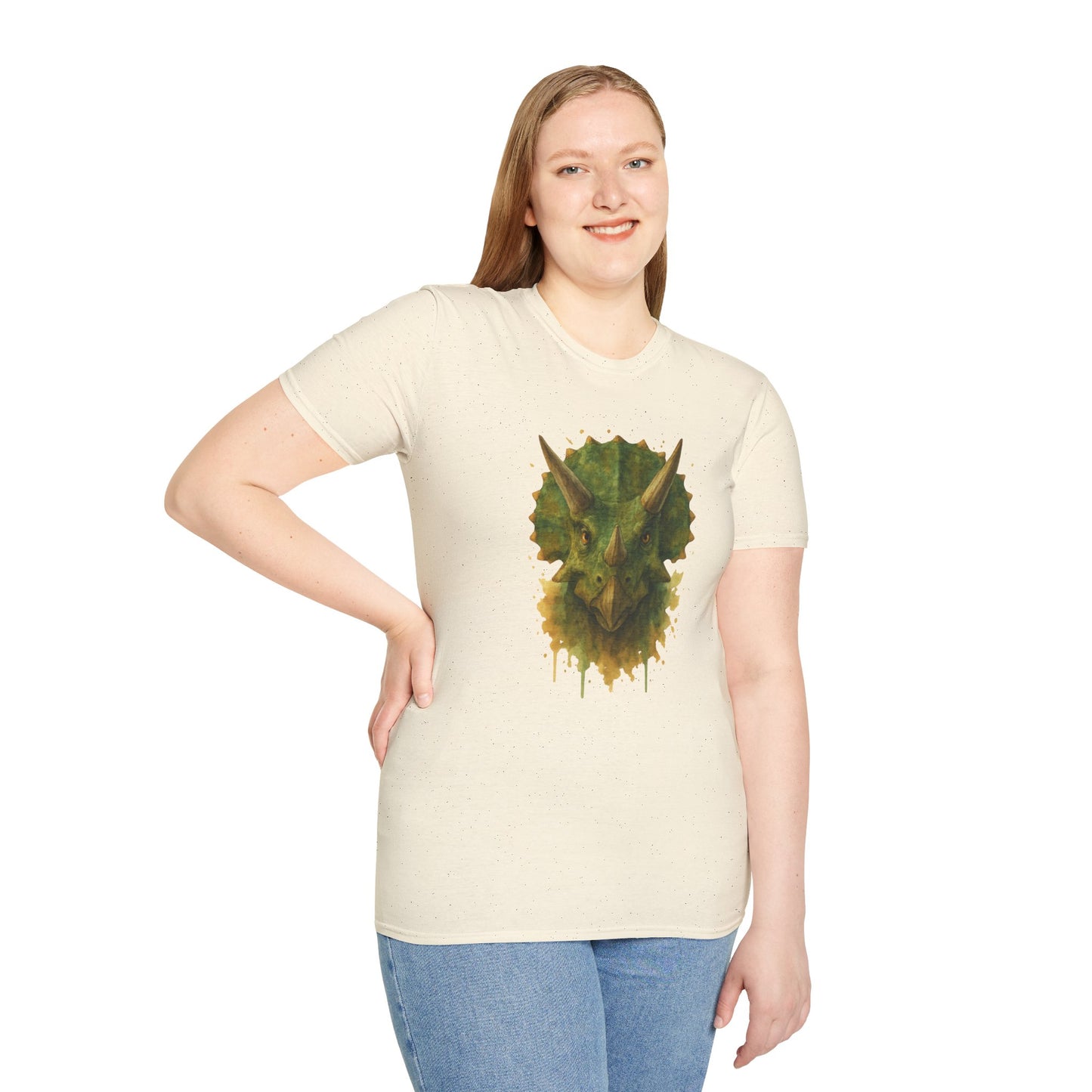Watercolor Triceratops Dinosaur Shirt | Prehistoric Dino Tee for Women Men and Kids | Unique Gift, Nature Lover T-Shirt