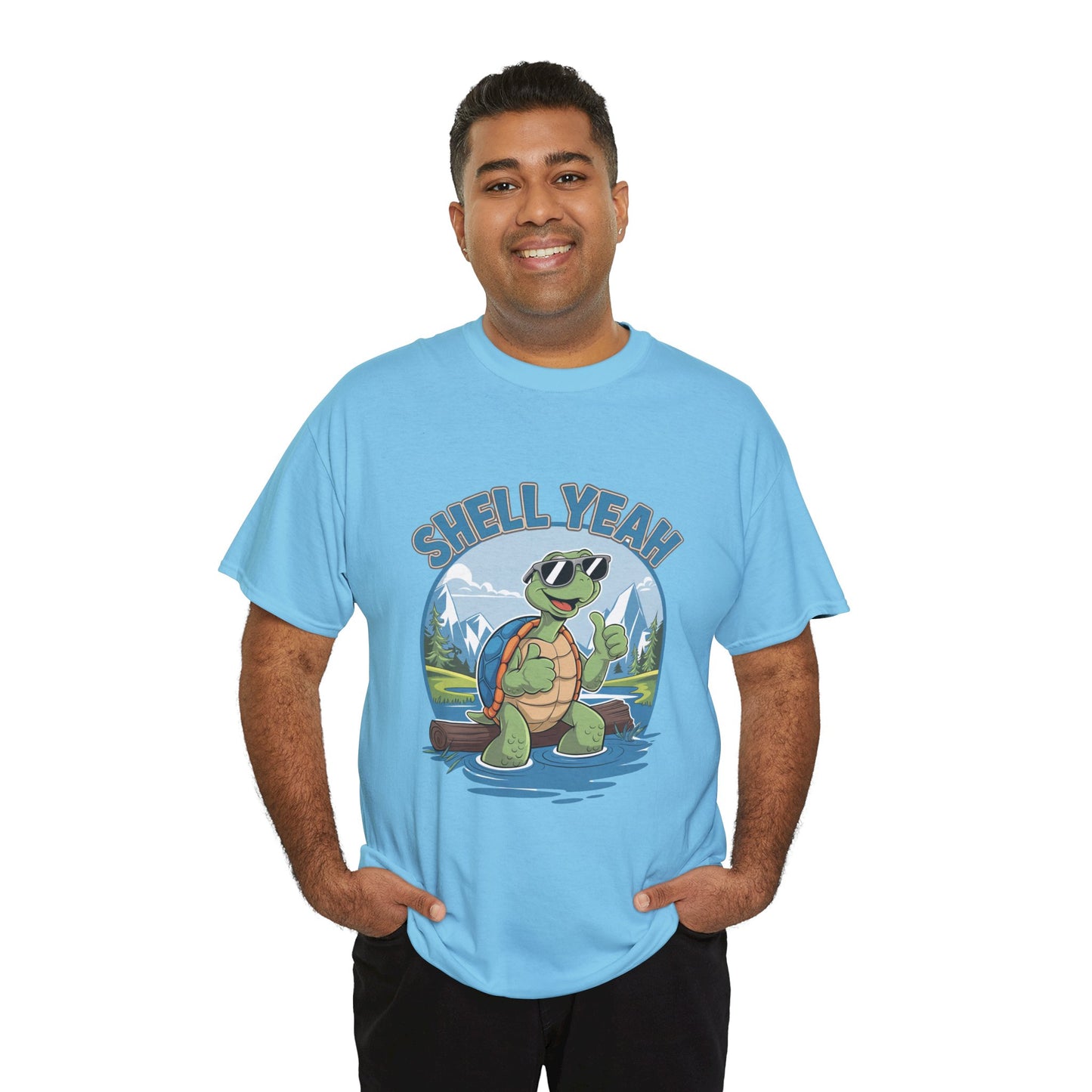SHELL YEAH Turtle T-Shirt | Funny Cute Turtle Nature Graphic Tee | Handmade Animal Lover Gift | Eco Outdoor Adventure Shirt