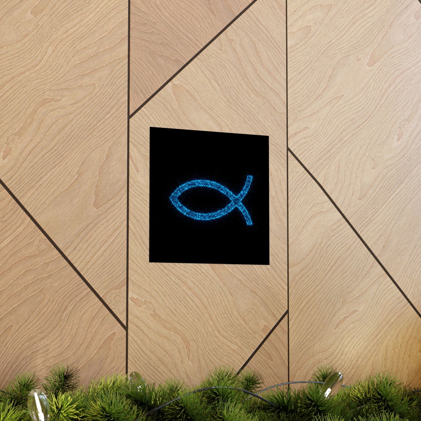 Sparkling Fish Symbol Matte Vertical Poster - Faith-Inspired Art for Home Decor