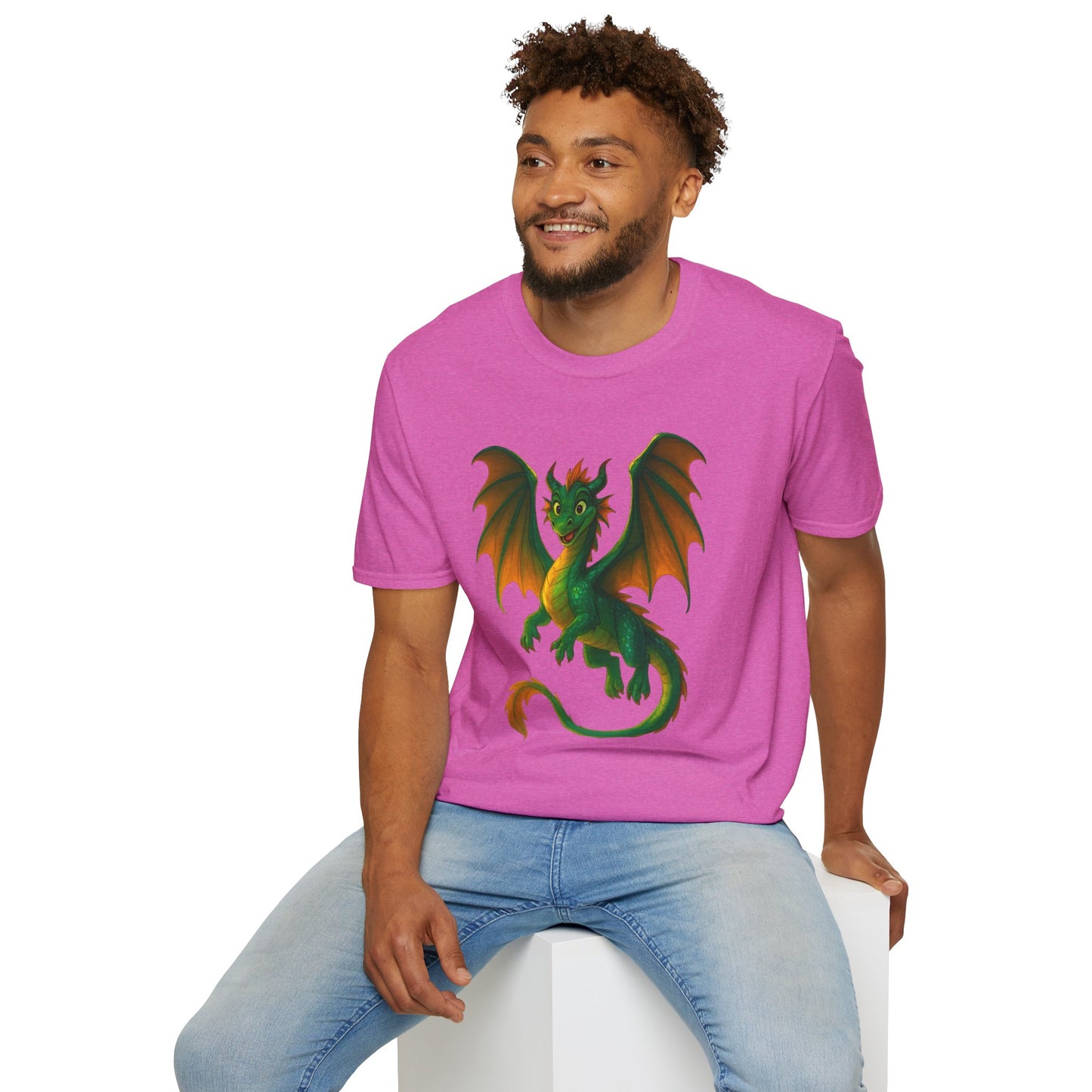 Green Dragon Fantasy T-Shirt | Unisex Mythical Creature Tee | DnD Gamer Gift | Cool Dragon Shirt | Magic RPG Nerdy Graphic Tee