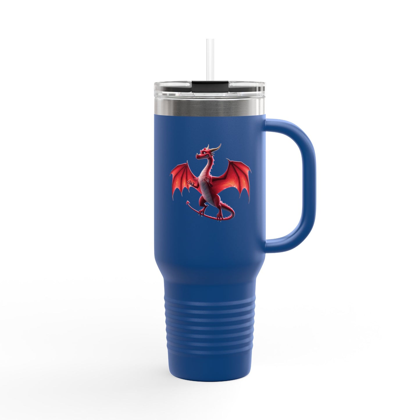Dragon Travel Mug with Straw | Fantasy Coffee Tumbler | DnD Gift for Gamers & Magic Fans | Mythical Creature Cup | 40oz Mug