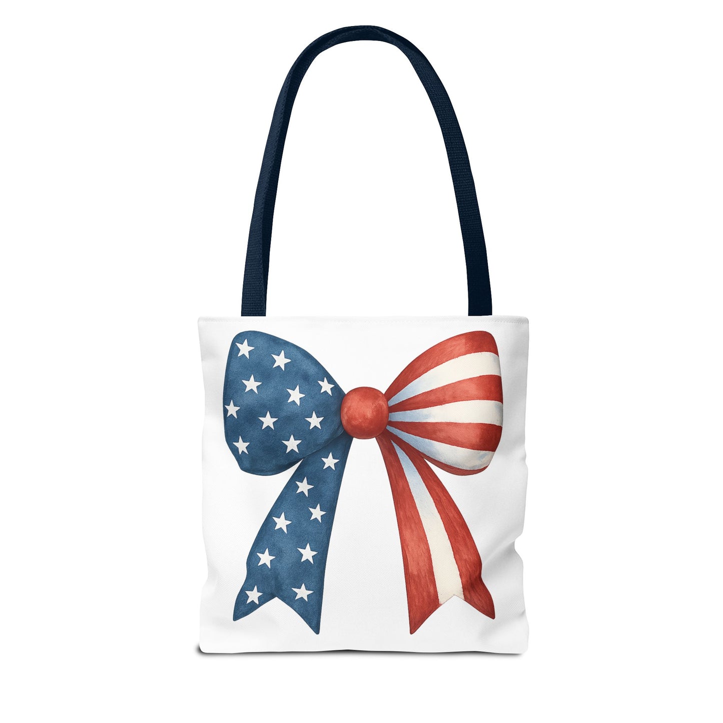 Patriotic Bow Tote Bag | 4th of July Reusable Bag | American Flag Tote | USA Stars Stripes Bag | Independence Day Gift | USA Market Bag