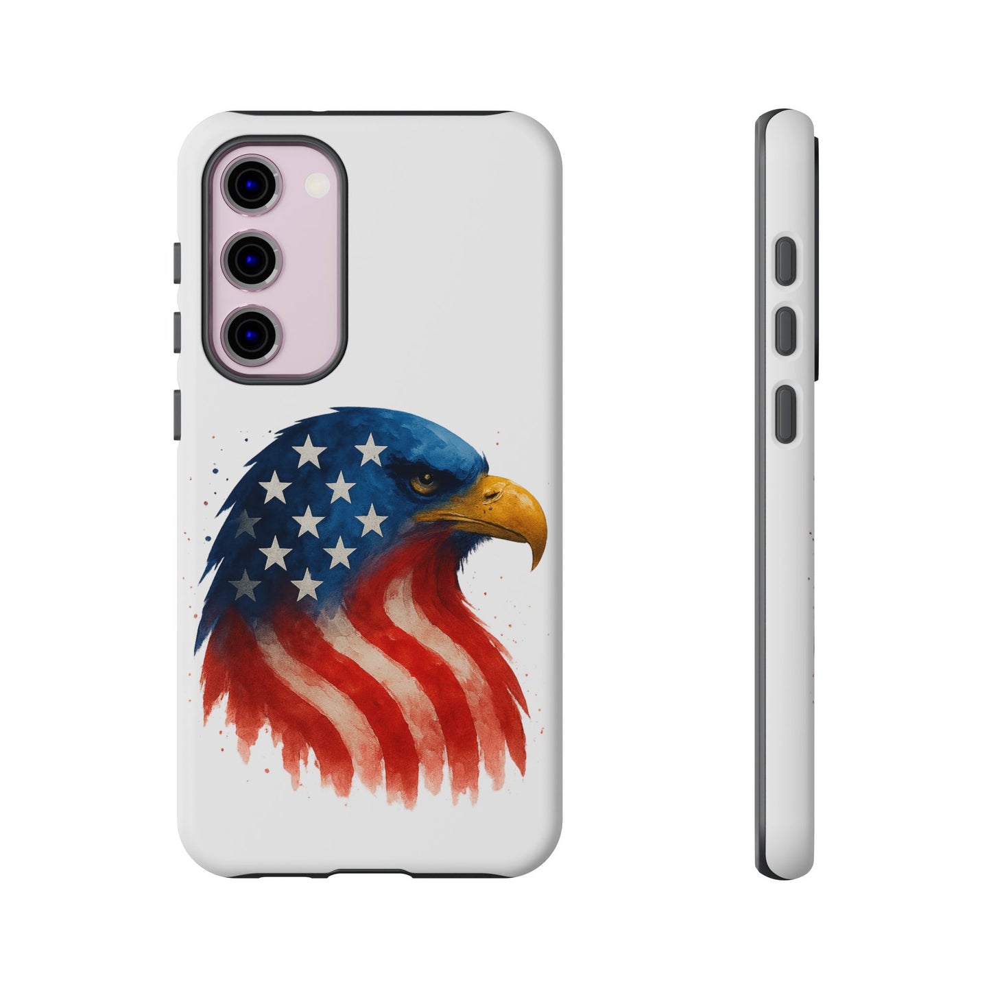 Patriotic Eagle Samsung Case - USA Flag Rugged Tough Cover, Dual-Layer Protection, Veteran and 4th of July Gift Galaxy Series