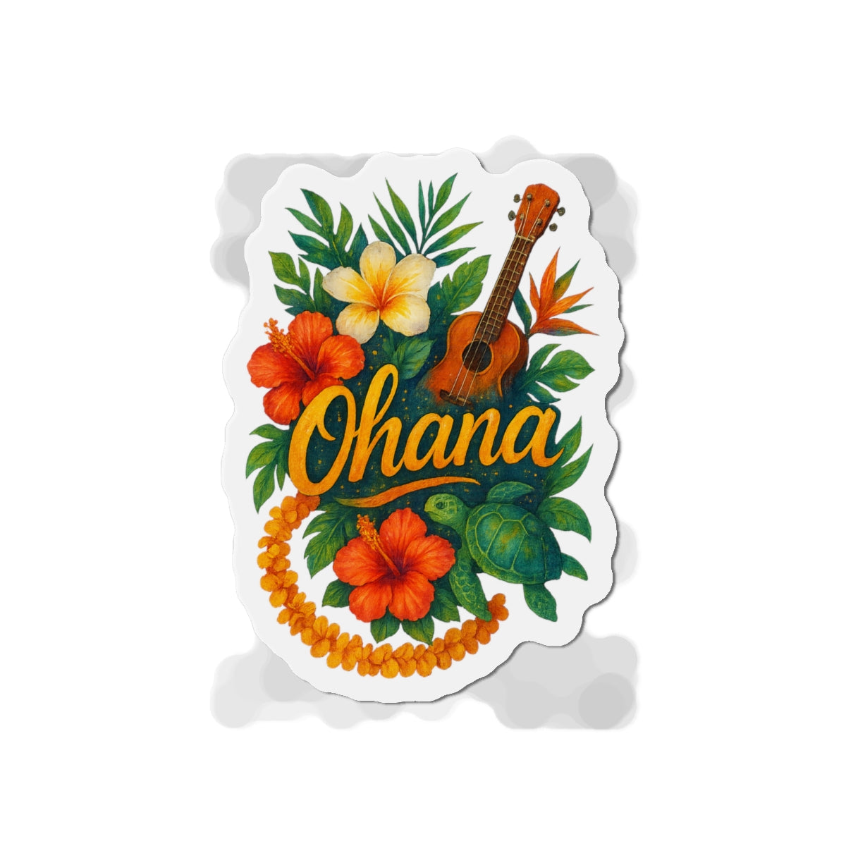 Ohana Magnet - Retro Hawaiian Sea Turtle & Palm Tree Magnet for Fridge or Locker - Tropical Family Gift, Beach Aesthetic Home Decor