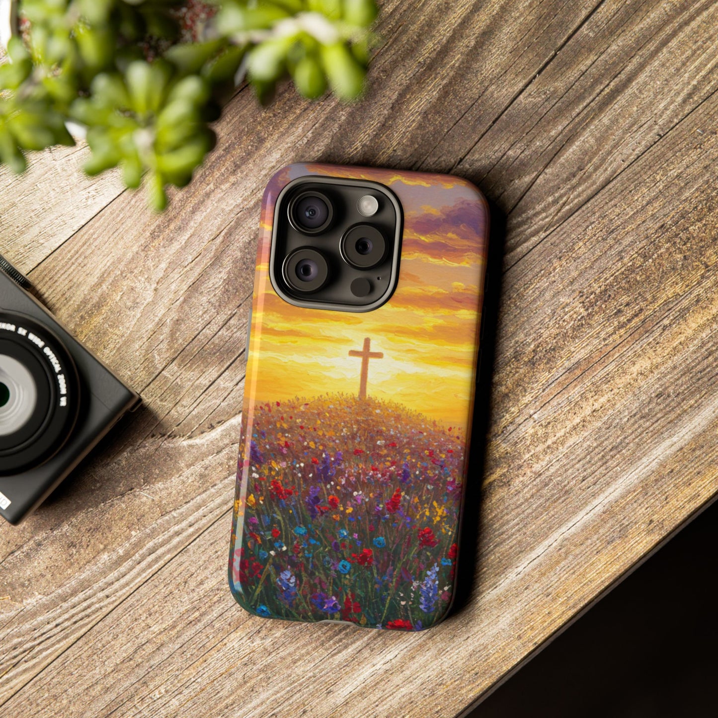 iPhone Case: Monet Style Cross Phone Case Christian Case Inspirational iPhone Case Spiritual Phone Case