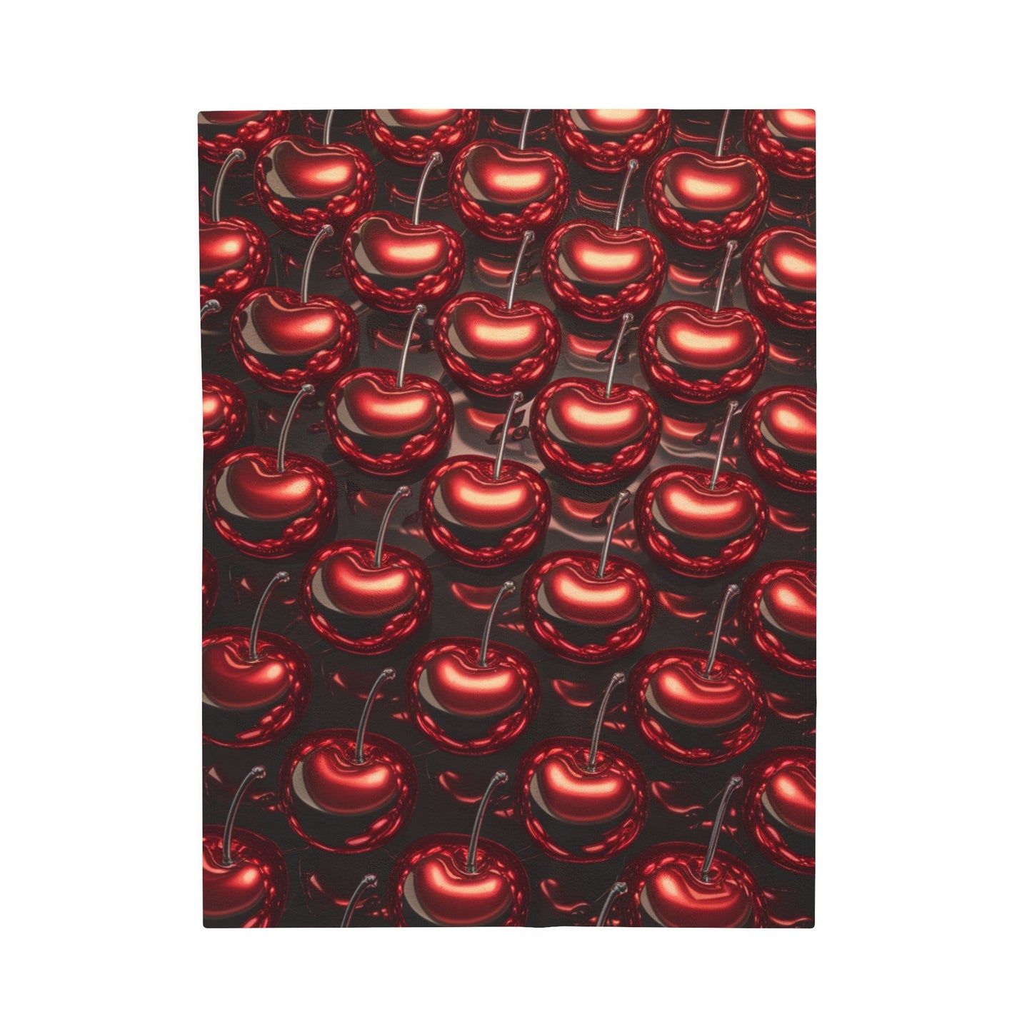 Plush Blanket with Shiny Cherry Design