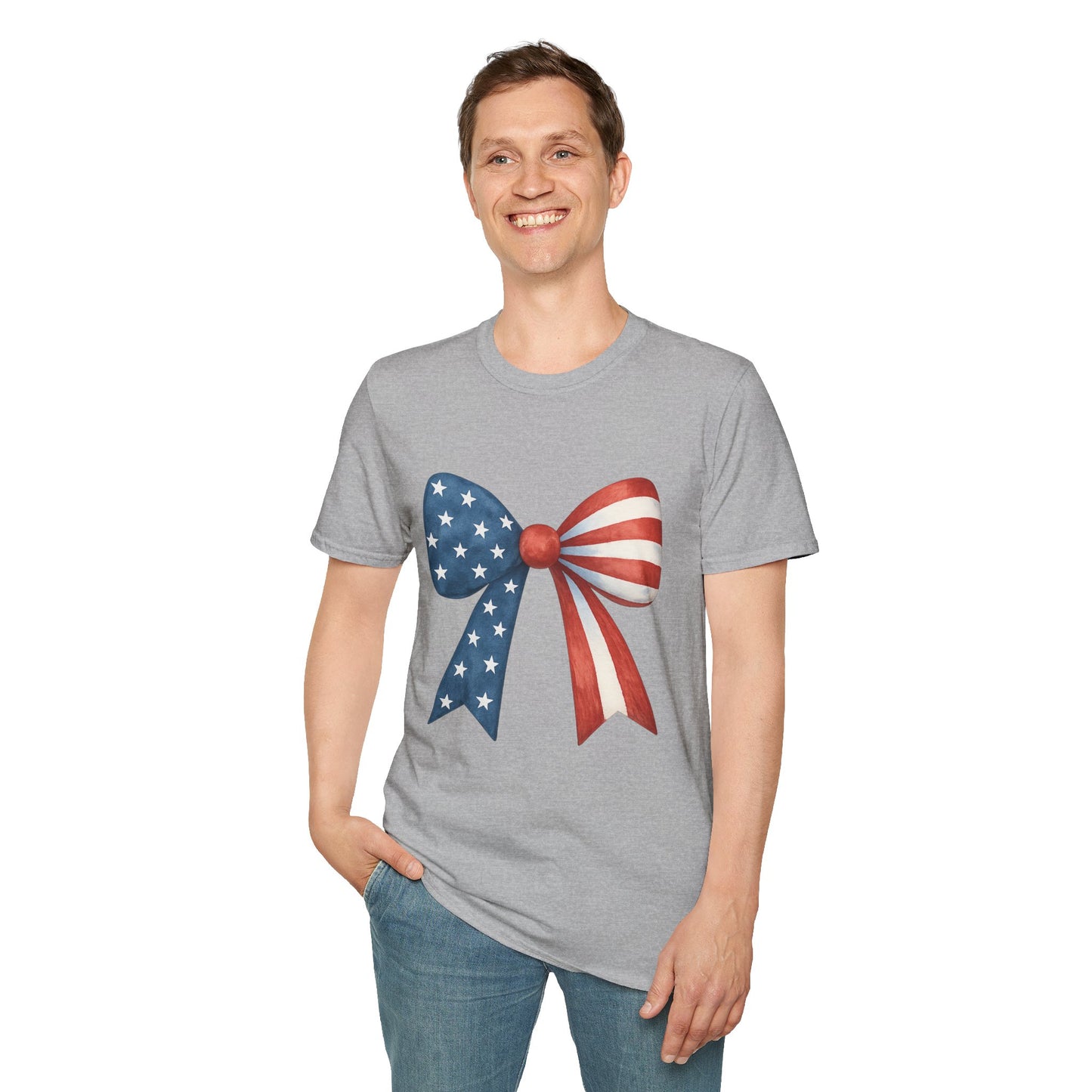 Patriotic Bow USA T-Shirt | 4th of July Shirt | American Flag Bow Tee | Independence Day Shirt | July 4th Graphic Tee | USA Pride Shirt