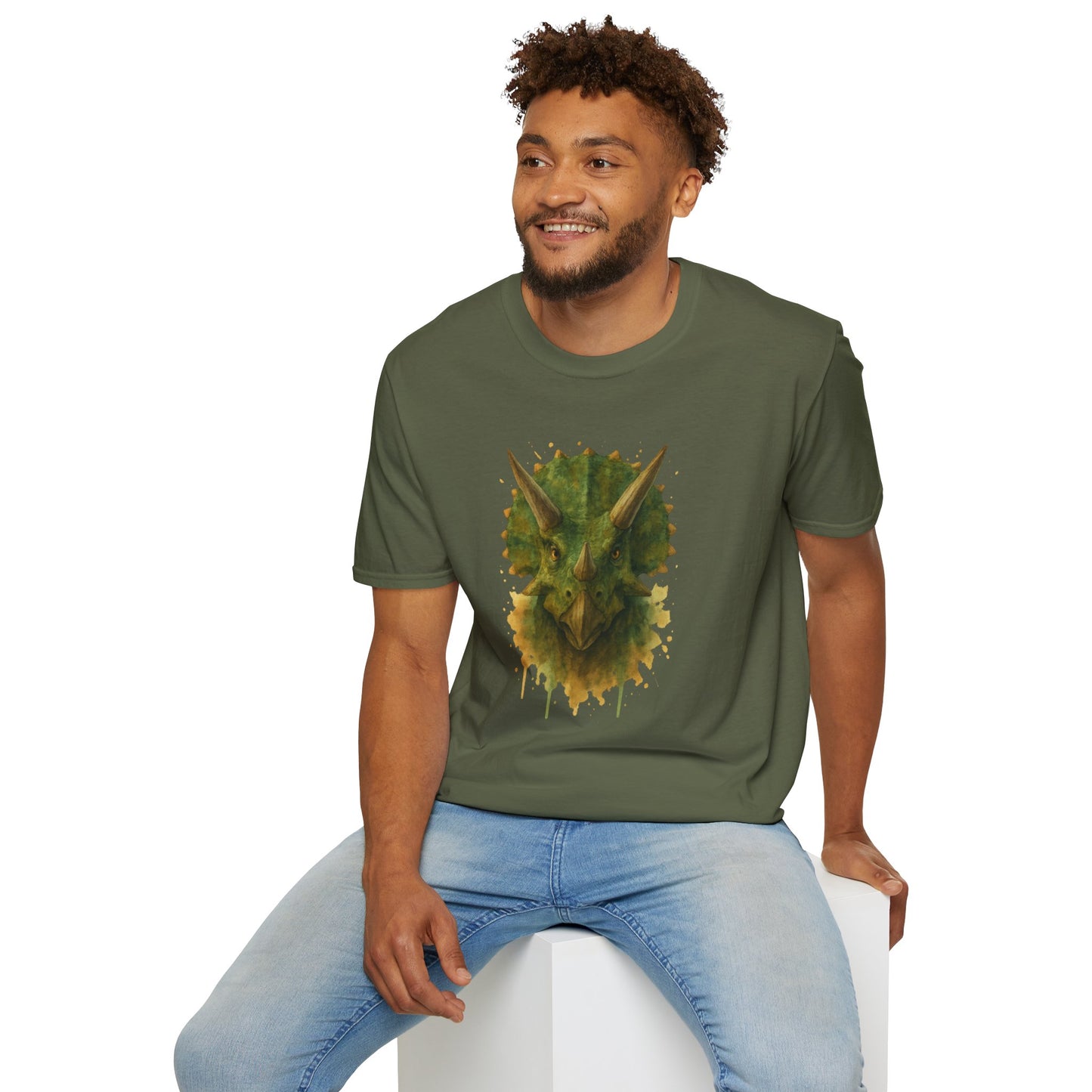 Watercolor Triceratops Dinosaur Shirt | Prehistoric Dino Tee for Women Men and Kids | Unique Gift, Nature Lover T-Shirt