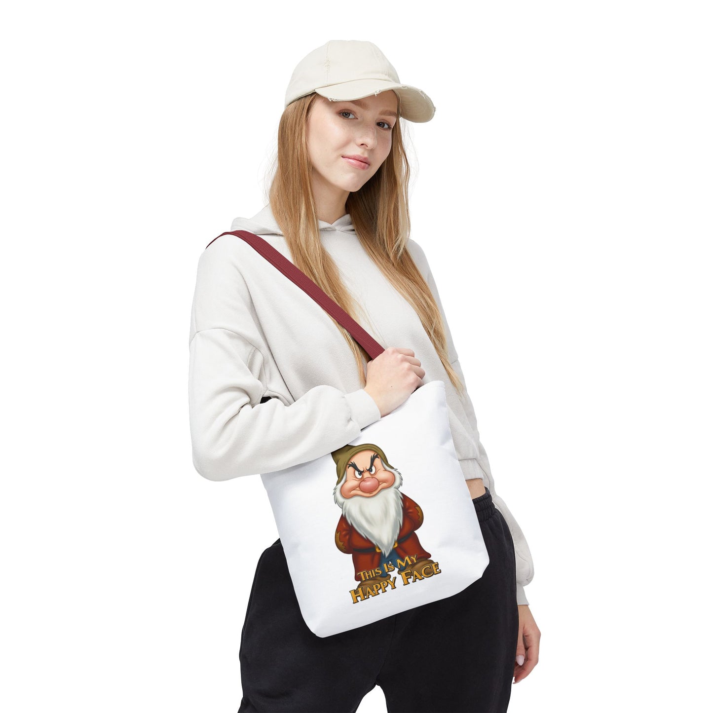 Grumpy Dwarf Tote Bag - "This Is My Happy Face"
