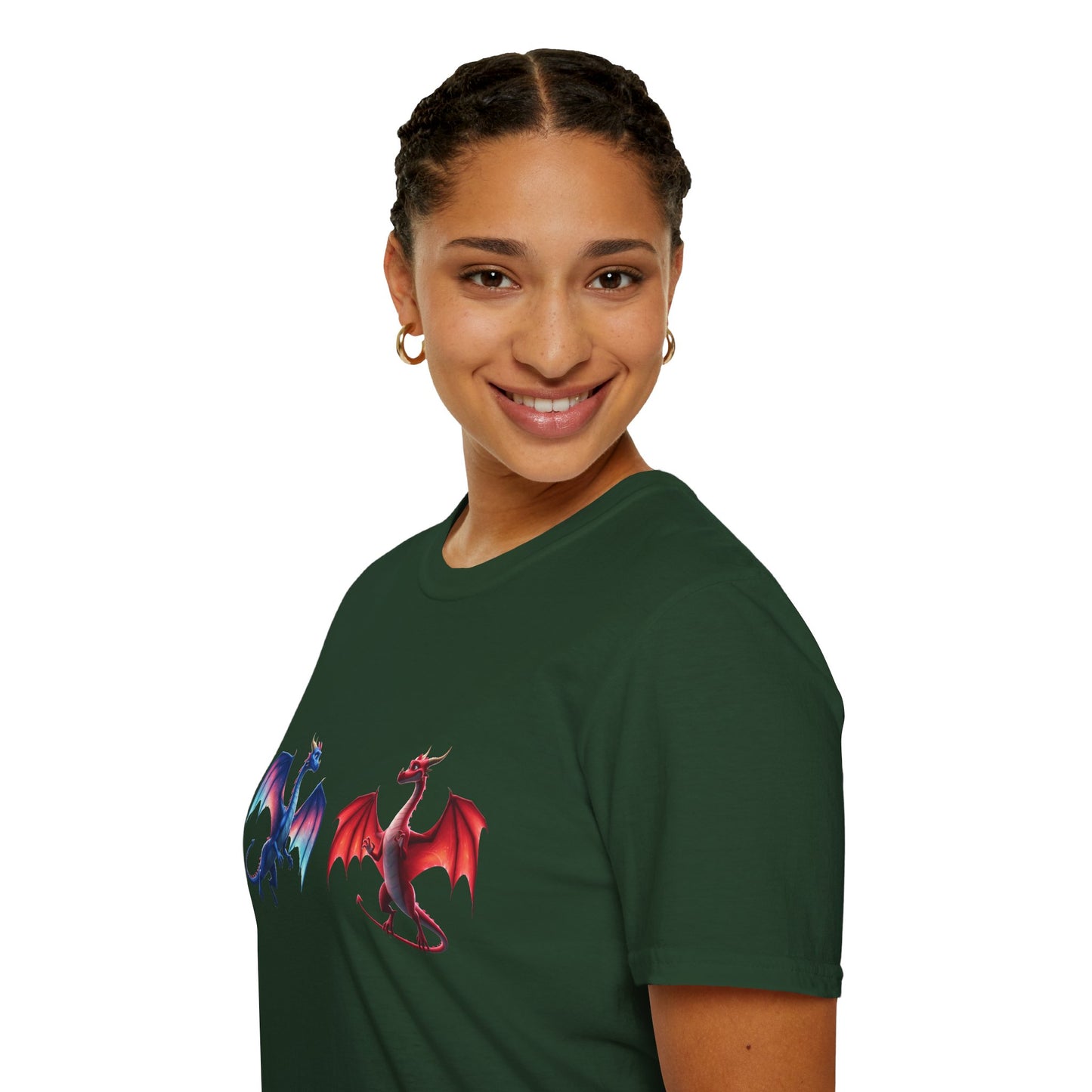 Dragon Duel Fantasy T-Shirt | Fire & Ice Dragon Graphic Tee | Unisex Gamer Shirt | DnD Gift | Cool Mythical Creature Shirt