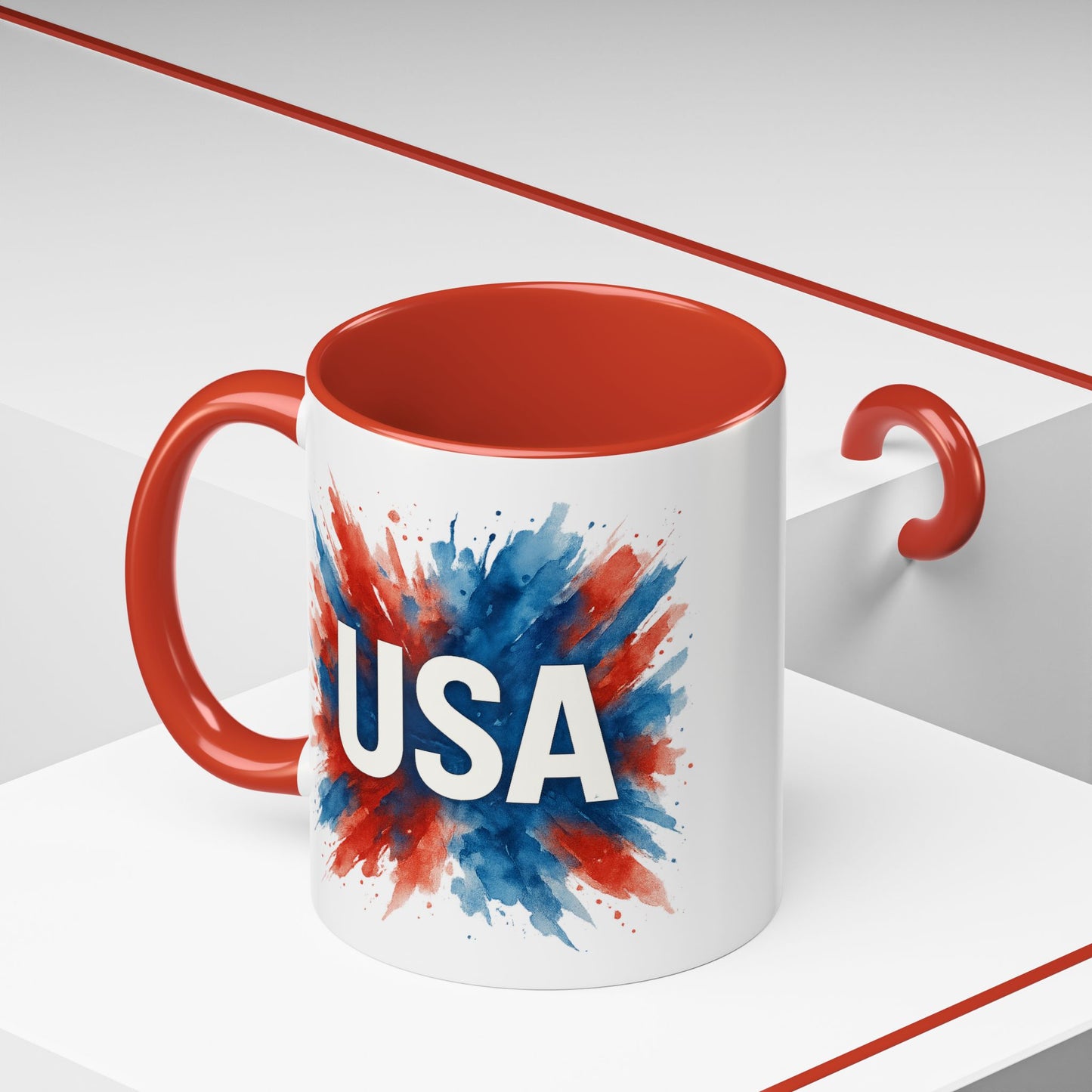 USA Patriotic Coffee Mug | 4th of July Gift | Red White Blue Mug | American Pride Cup | Independence Day Drinkware | USA Mug