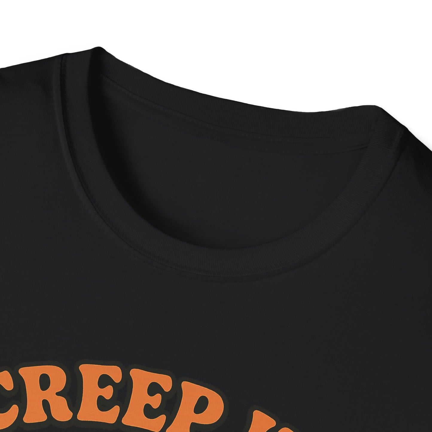 Creep It Cute Ghost Halloween Shirt - Kawaii Ghost Tee with Bow and Pumpkin, Spooky-Cute Fall Graphic T-Shirt, Spooky Season Halloween Top