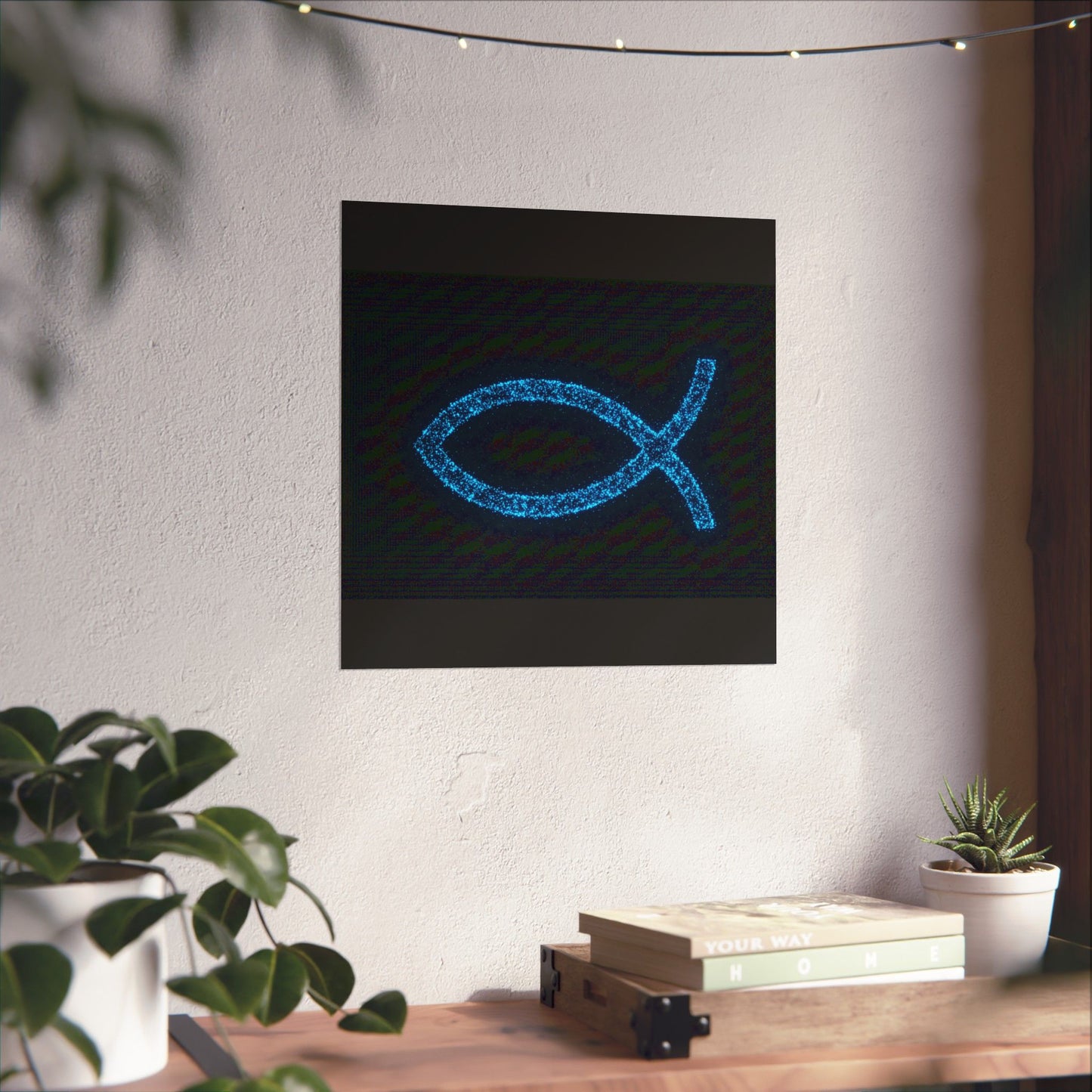 Sparkling Fish Symbol Matte Vertical Poster - Faith-Inspired Art for Home Decor
