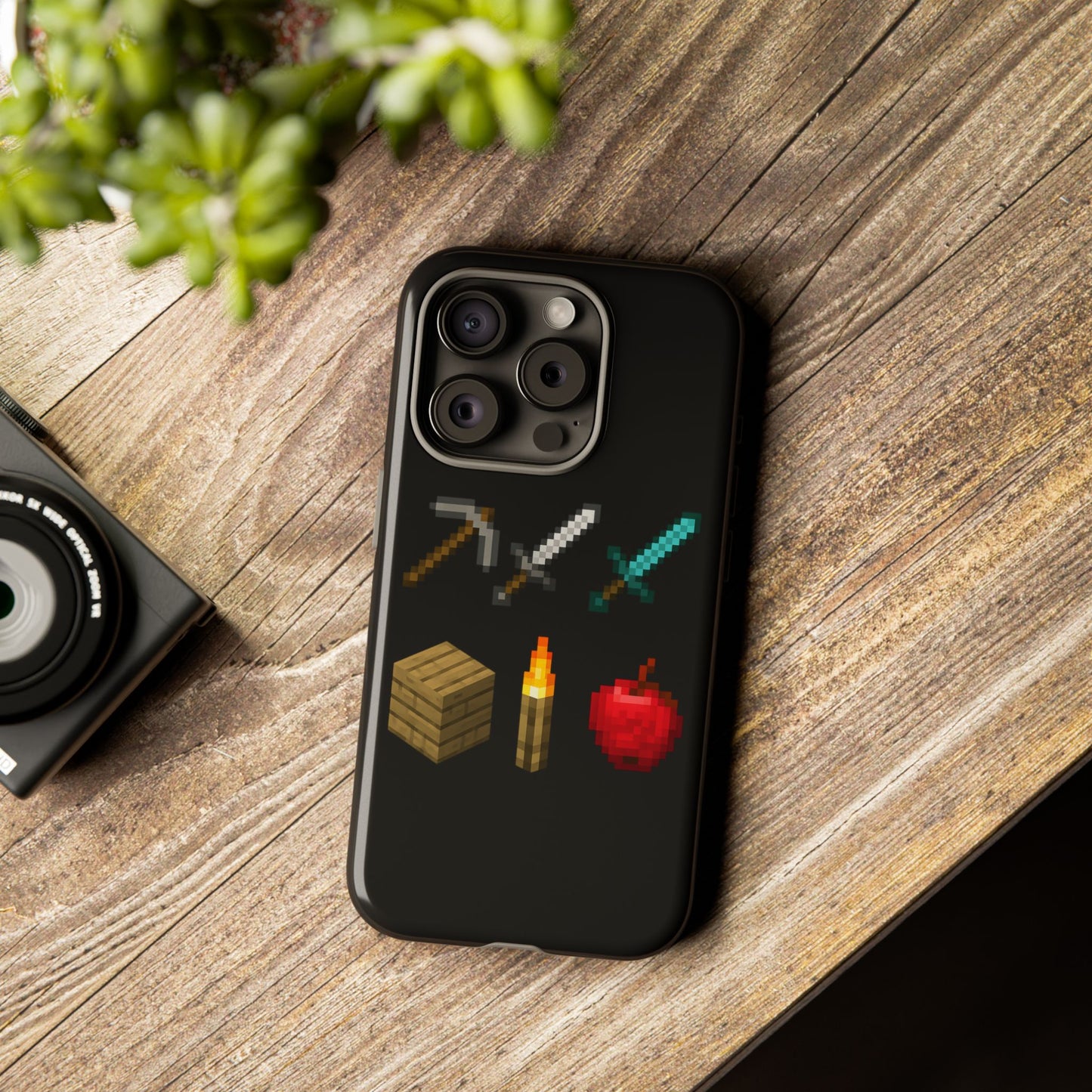 Pixel Art iPhone Case - Gaming-Inspired Tough Case for Gamers inspired by Minecraft Phone Case